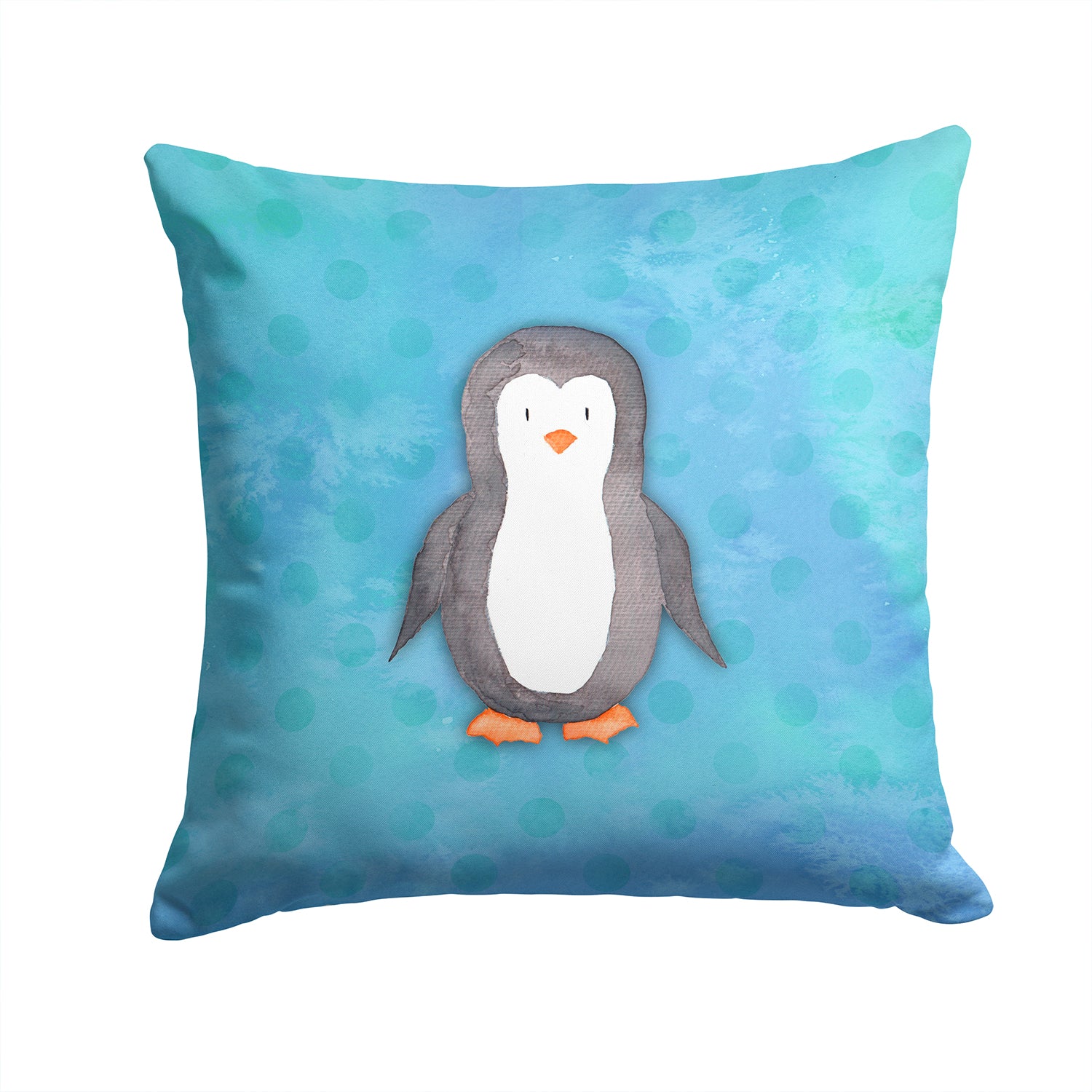 Polkadot Penguin Watercolor Fabric Decorative Pillow BB7376PW1414 - the-store.com