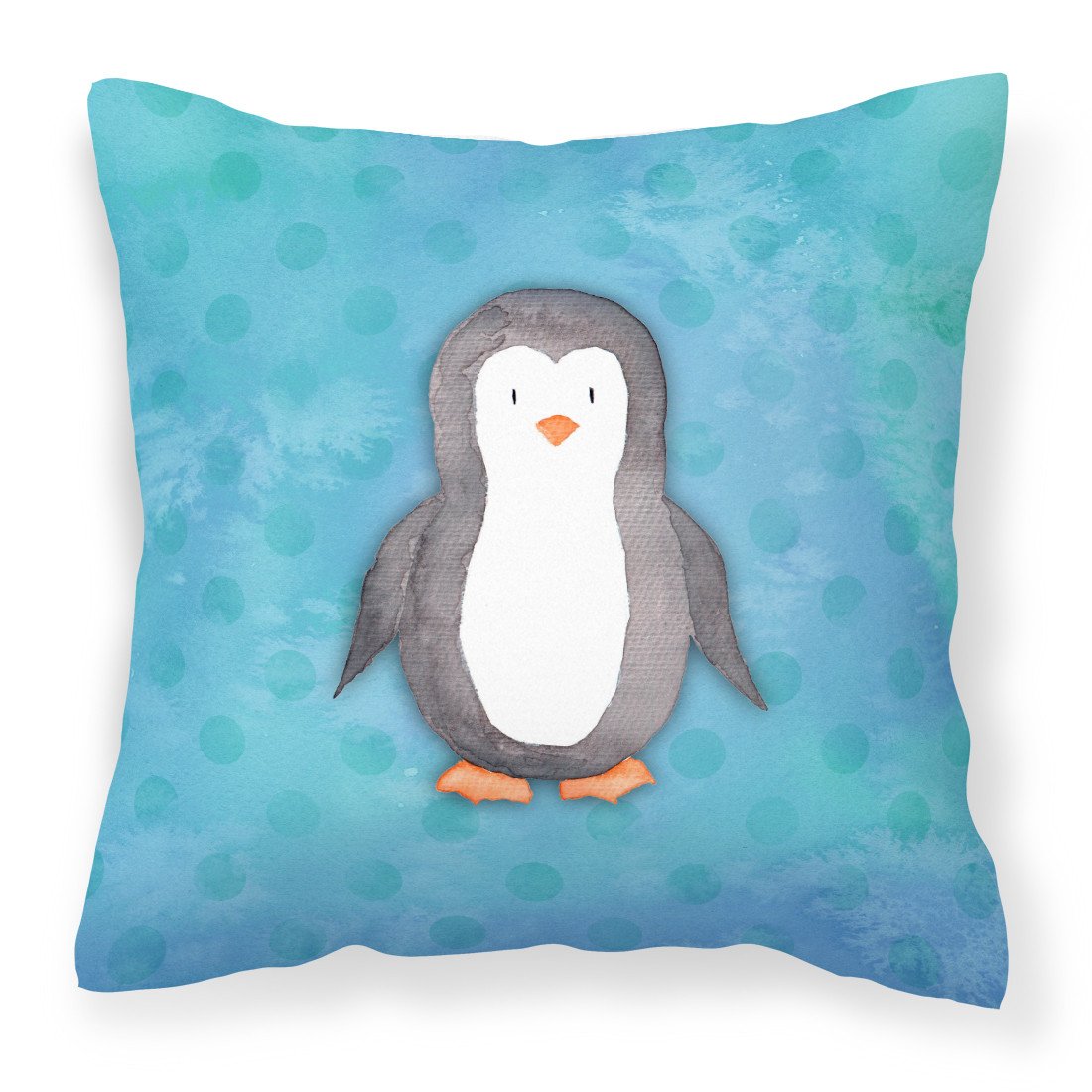 Polkadot Penguin Watercolor Fabric Decorative Pillow BB7376PW1818 by Caroline's Treasures
