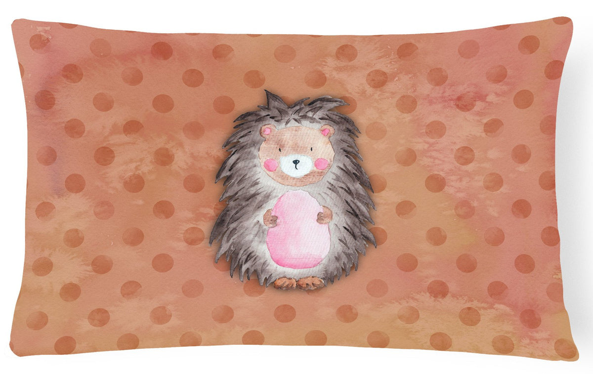 Polkadot Hedgehog Watercolor Canvas Fabric Decorative Pillow BB7378PW1216 by Caroline&#39;s Treasures