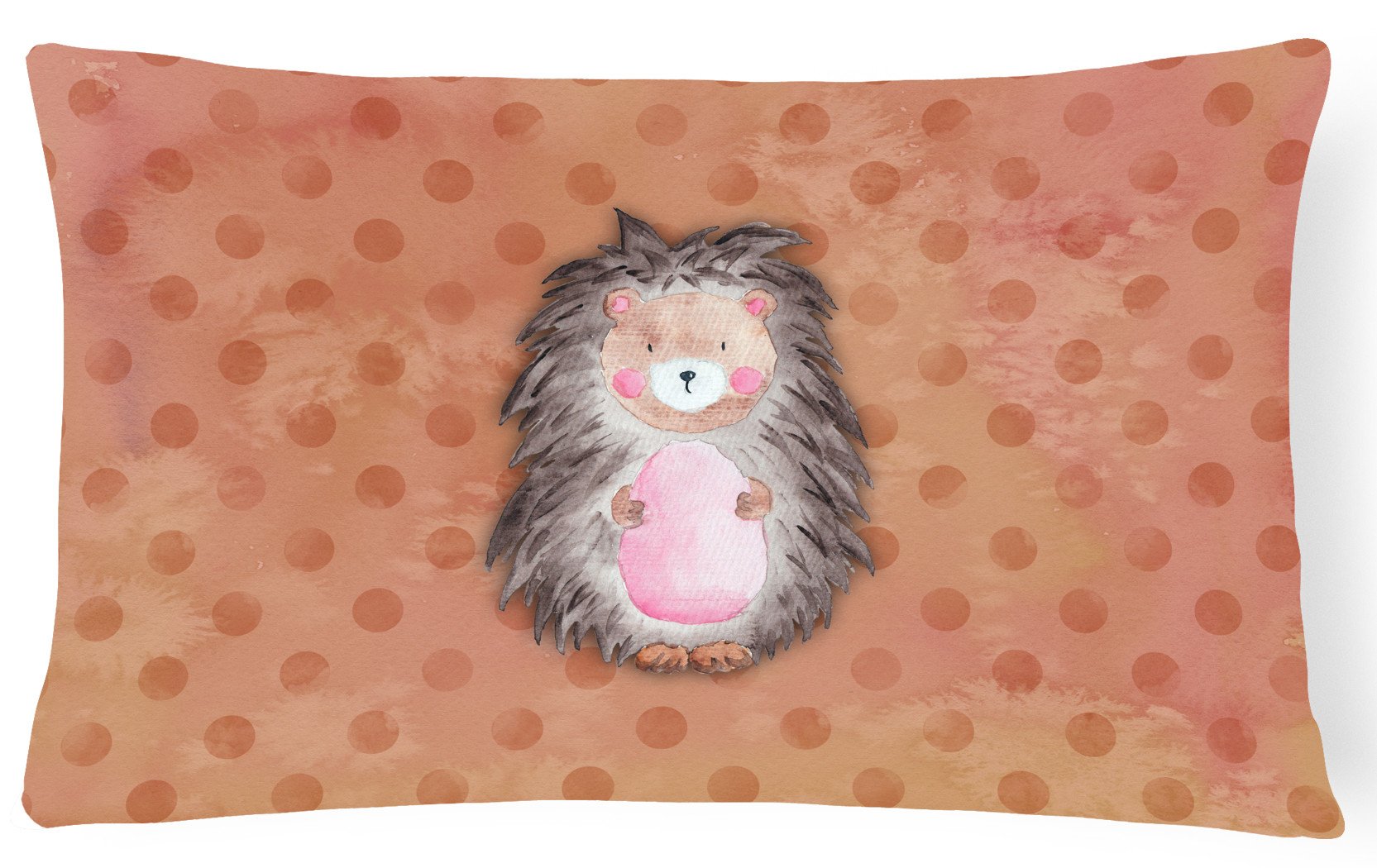 Polkadot Hedgehog Watercolor Canvas Fabric Decorative Pillow BB7378PW1216 by Caroline's Treasures
