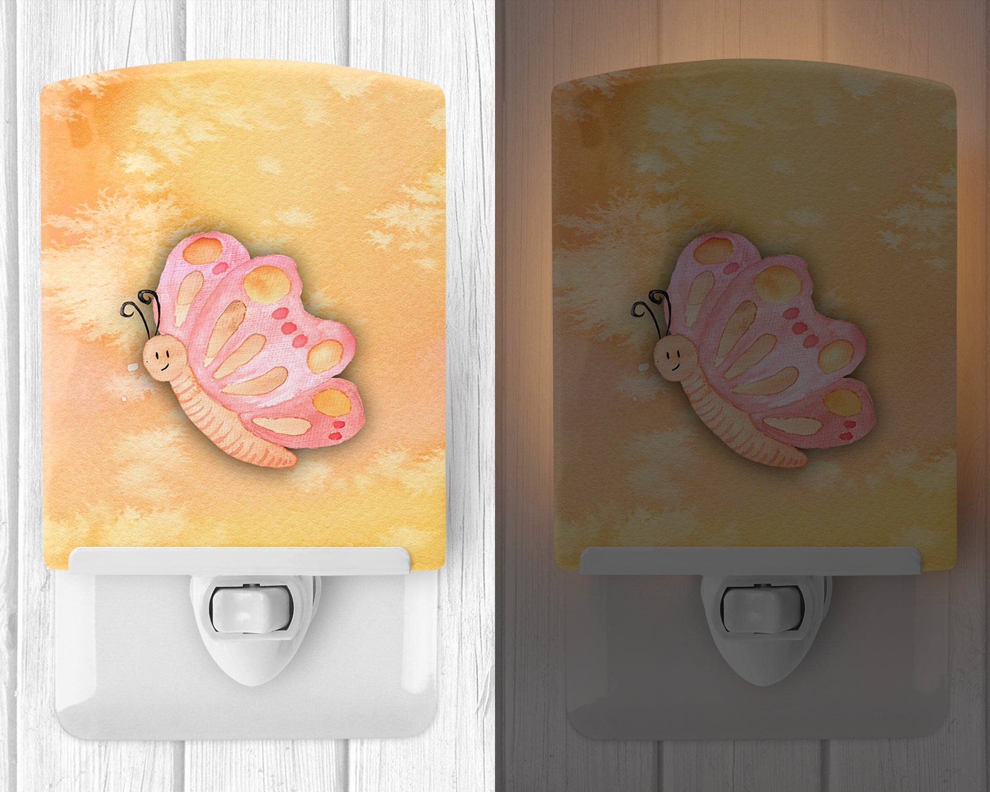Butterfly Watercolor Ceramic Night Light BB7384CNL - the-store.com