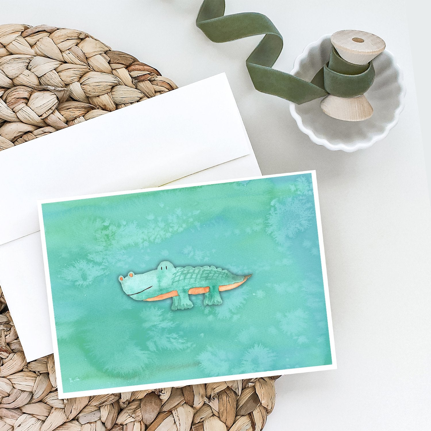 Buy this Alligator Watercolor Greeting Cards and Envelopes Pack of 8