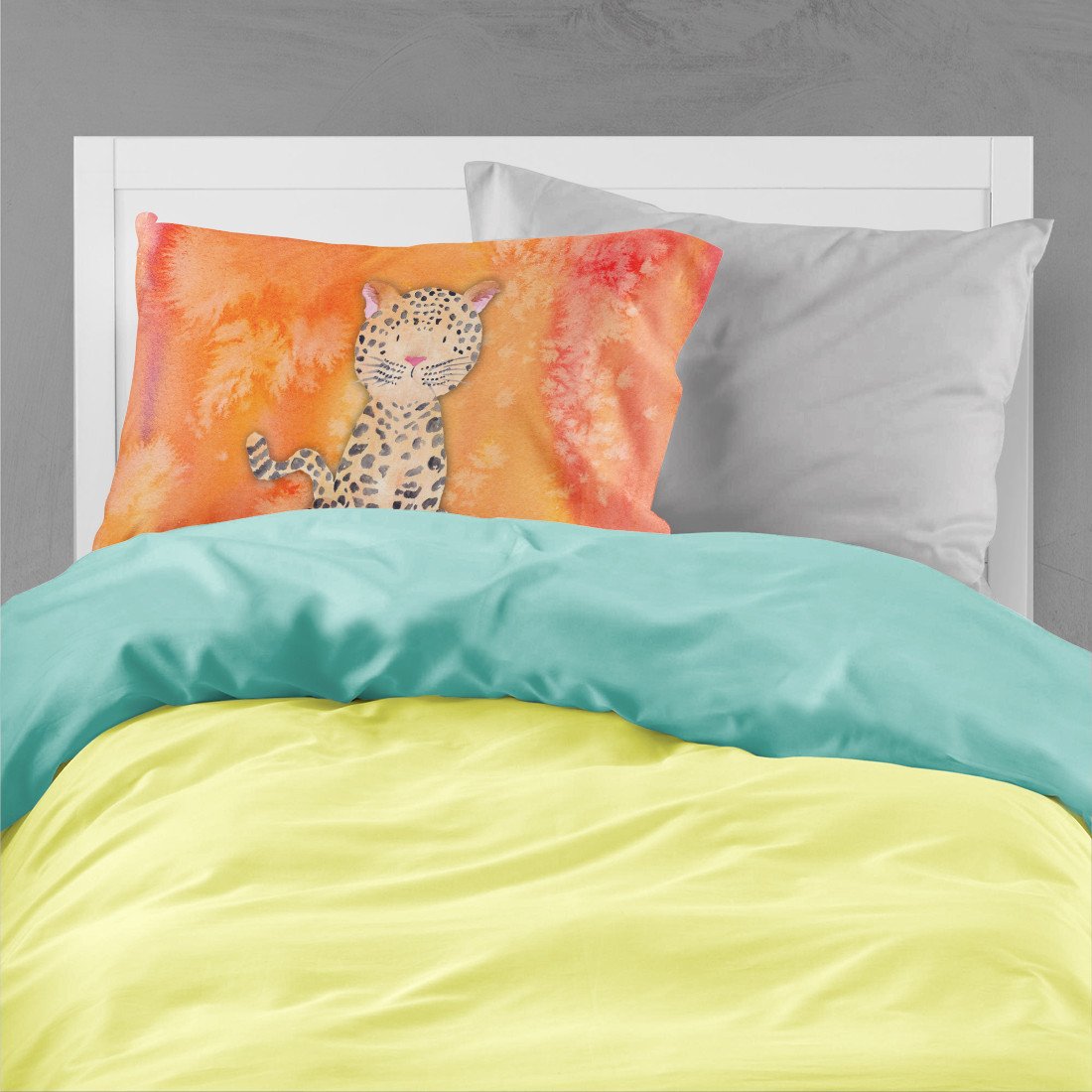Leopard Watercolor Fabric Standard Pillowcase BB7396PILLOWCASE by Caroline's Treasures