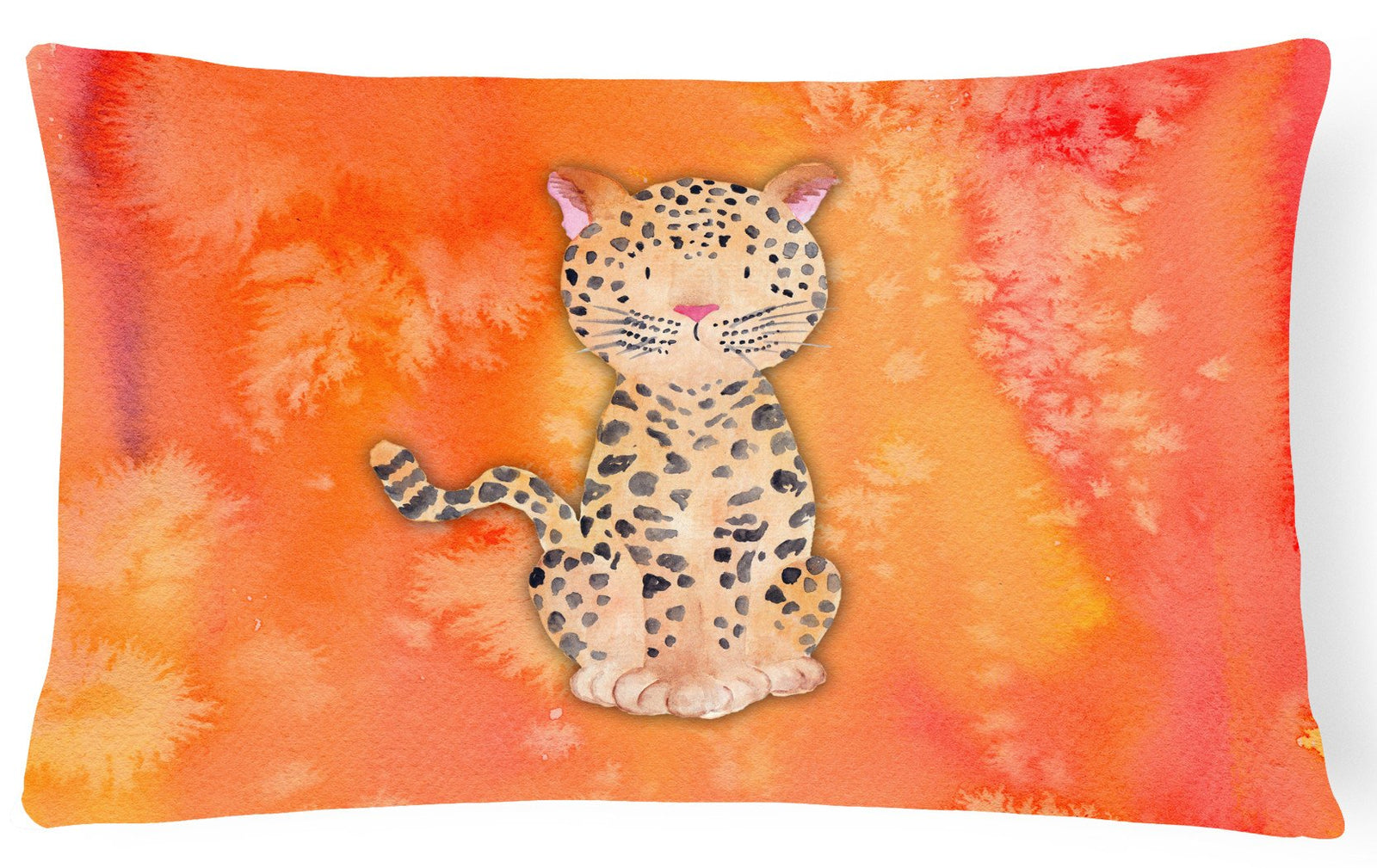 Leopard Watercolor Canvas Fabric Decorative Pillow BB7396PW1216 by Caroline's Treasures