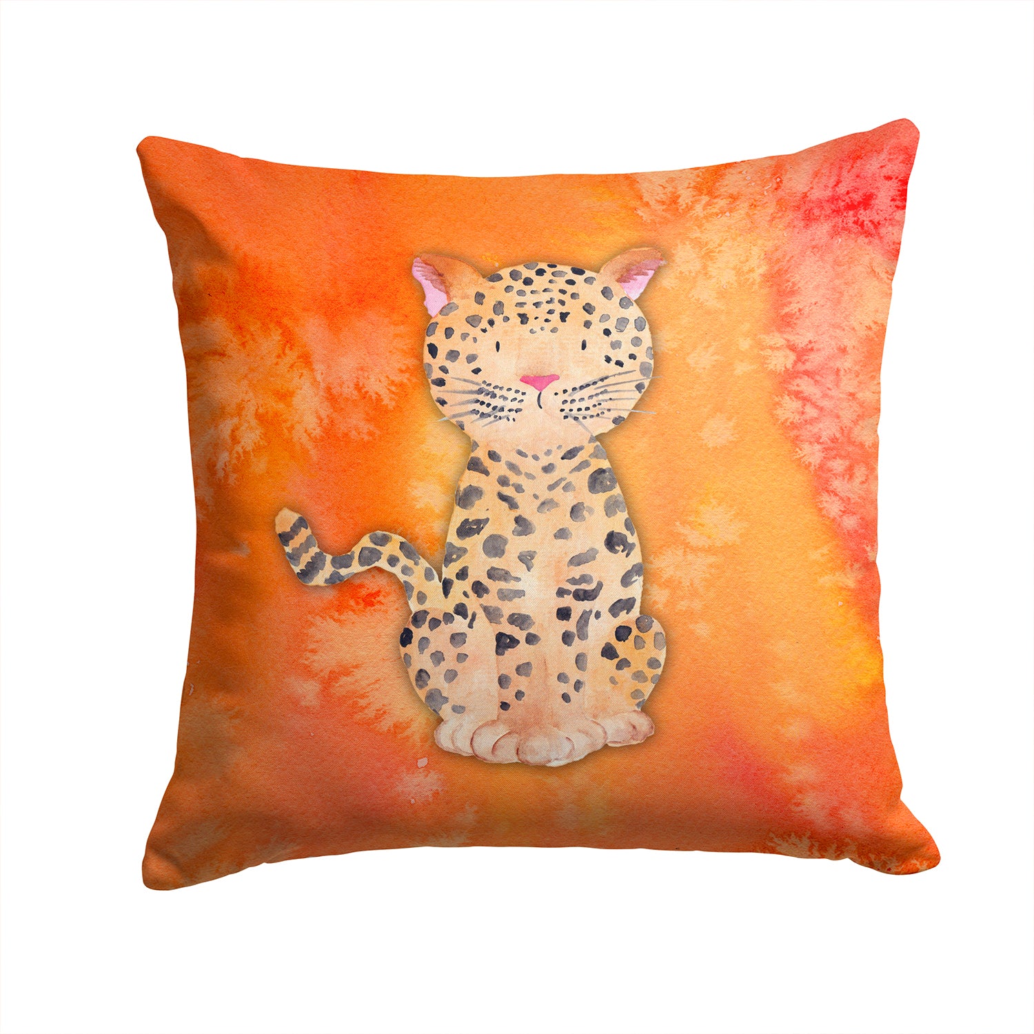 Leopard Watercolor Fabric Decorative Pillow BB7396PW1414 - the-store.com