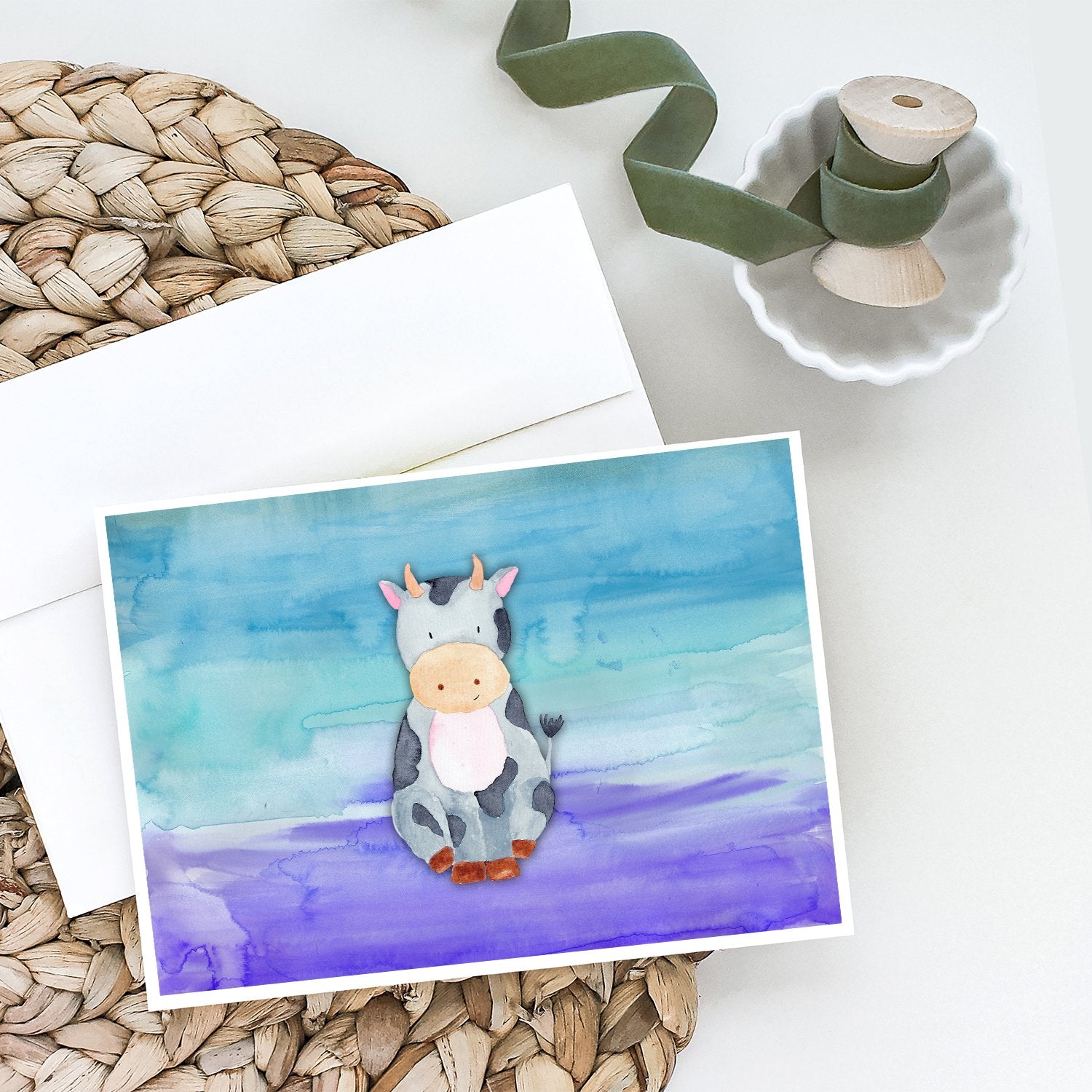 Buy this Cow Watercolor Greeting Cards and Envelopes Pack of 8