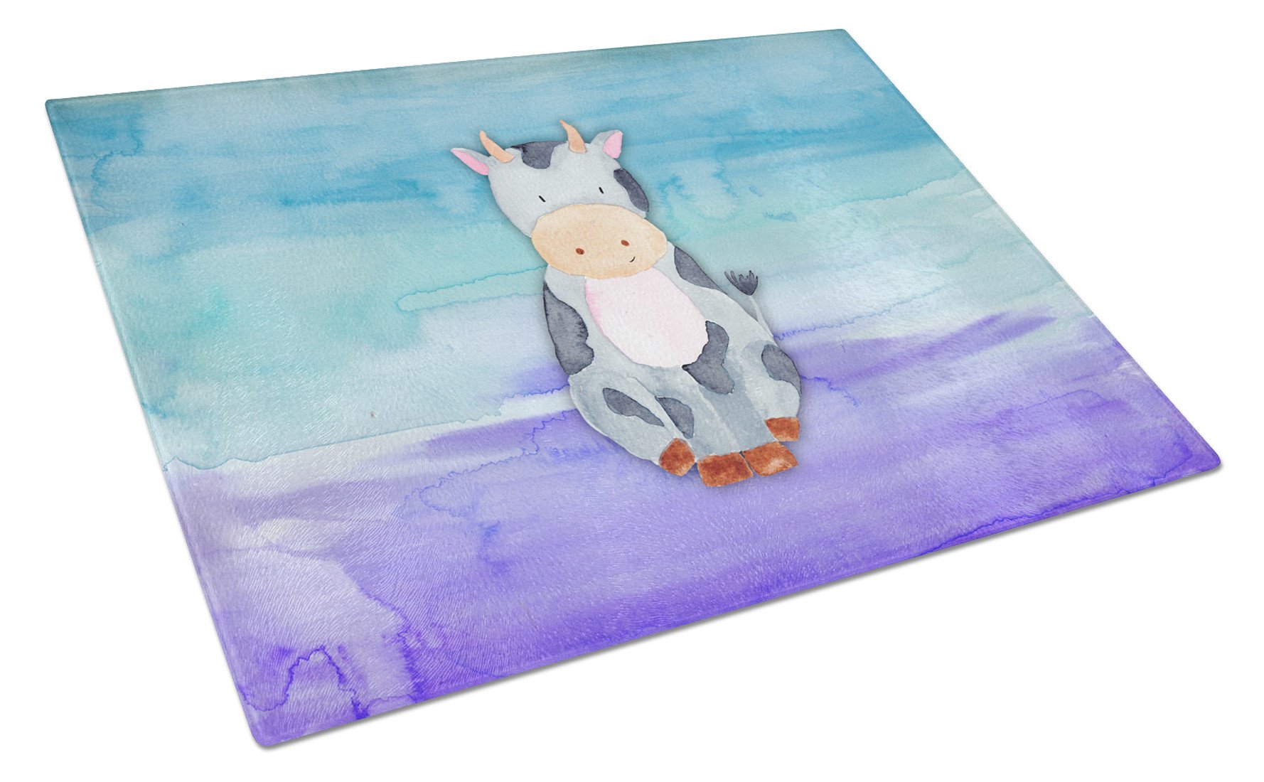 Cow Watercolor Glass Cutting Board Large BB7412LCB by Caroline's Treasures