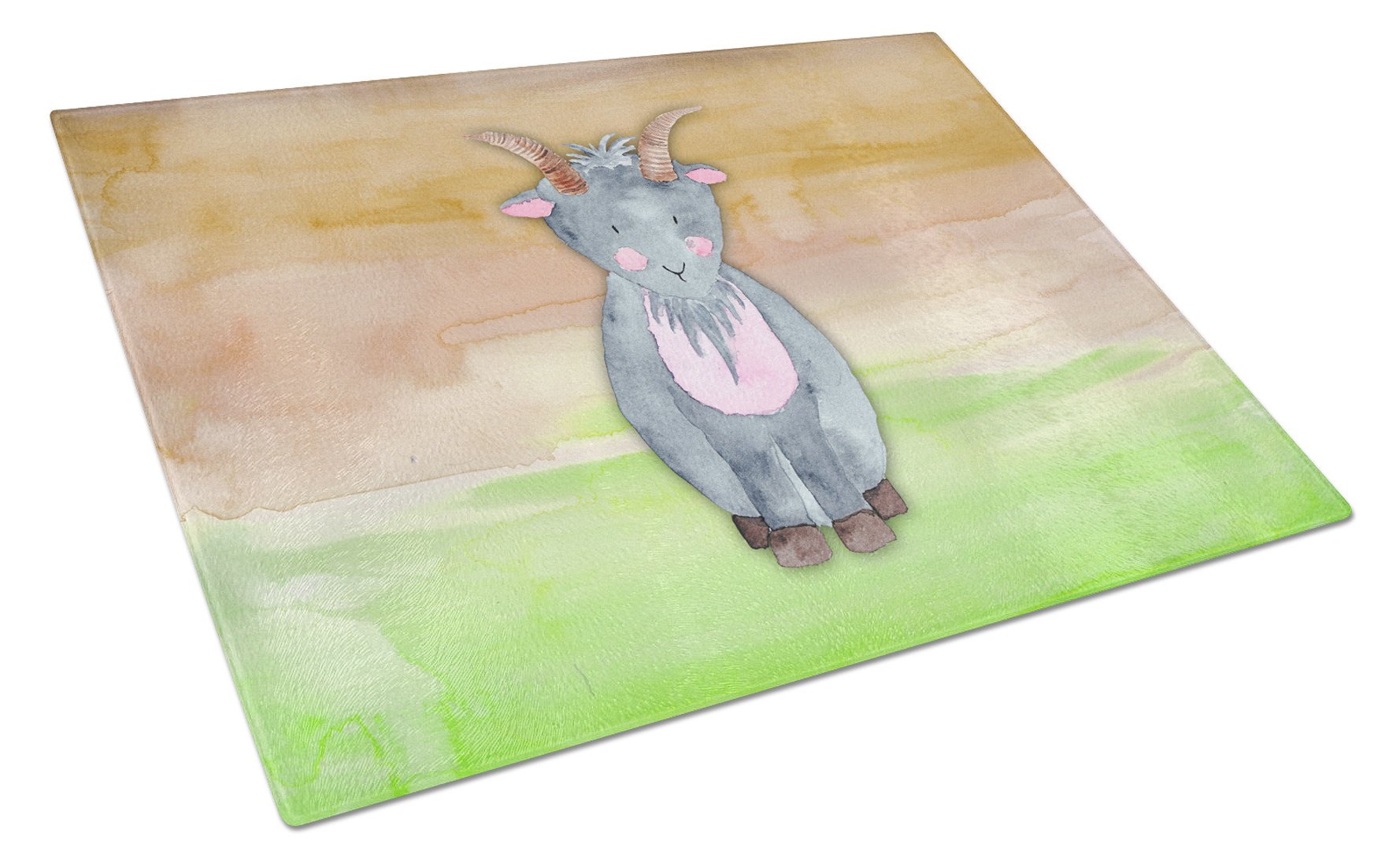 Goat Watercolor Glass Cutting Board Large BB7413LCB by Caroline's Treasures