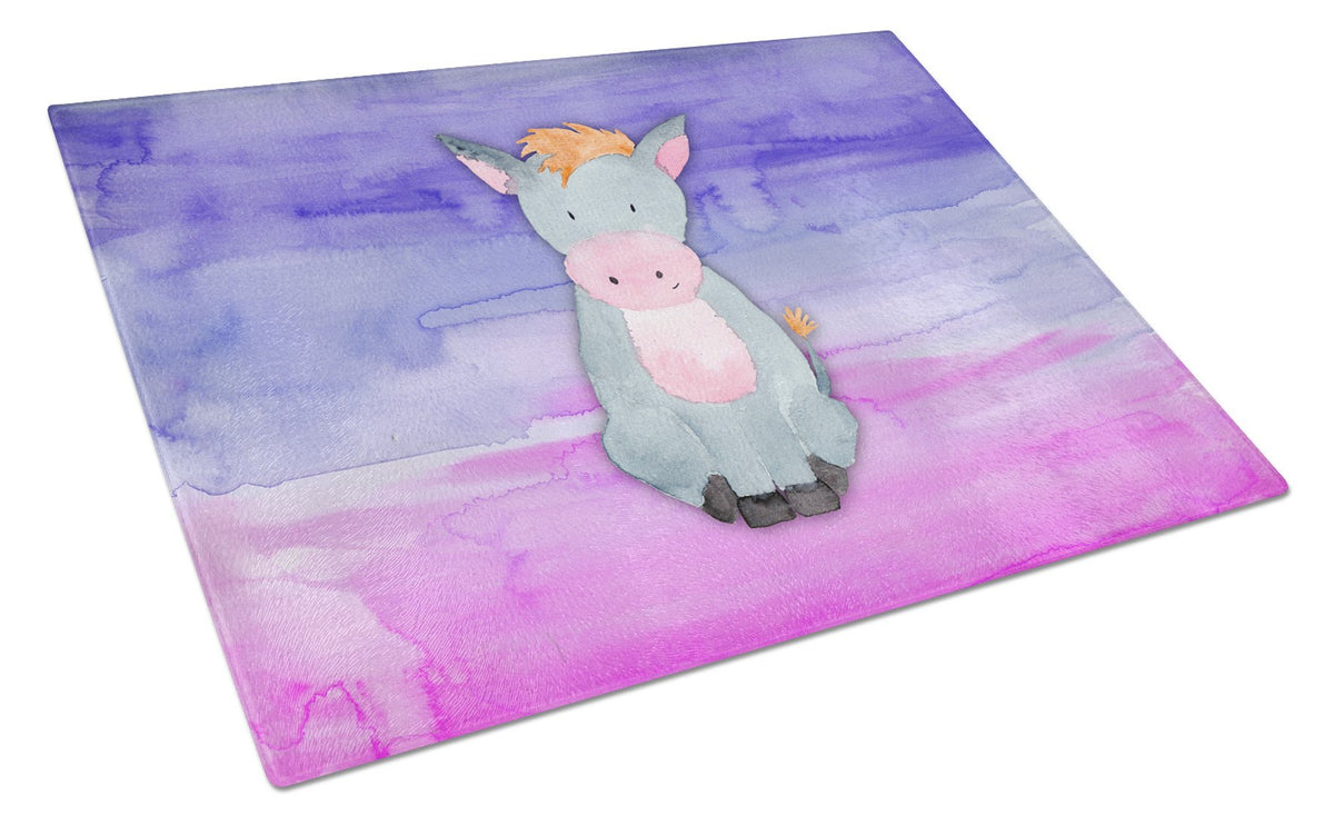 Donkey Watercolor Glass Cutting Board Large BB7415LCB by Caroline&#39;s Treasures