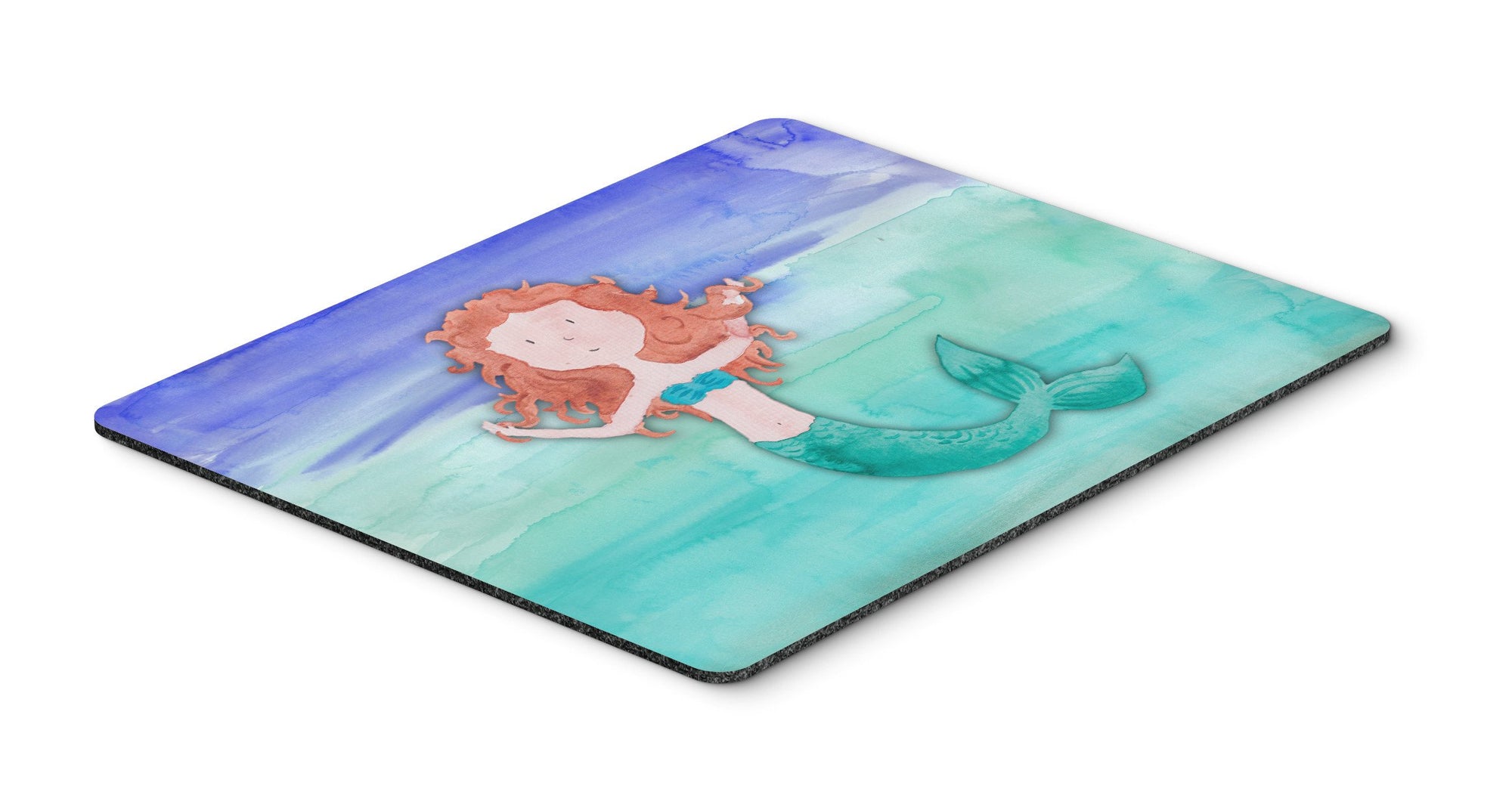 Ginger Mermaid Watercolor Mouse Pad, Hot Pad or Trivet BB7421MP by Caroline's Treasures