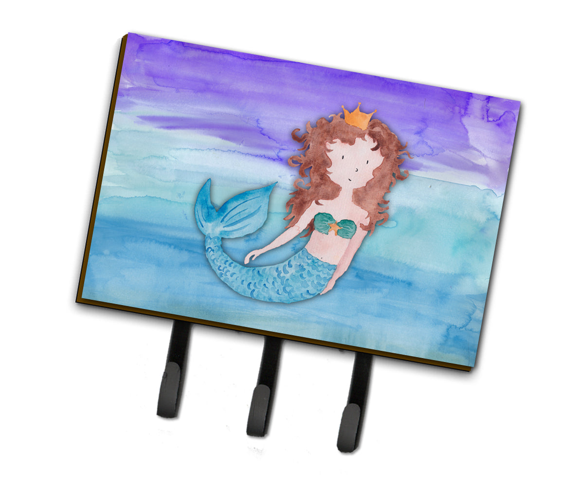 Brunette Mermaid Watercolor Leash or Key Holder BB7422TH68
