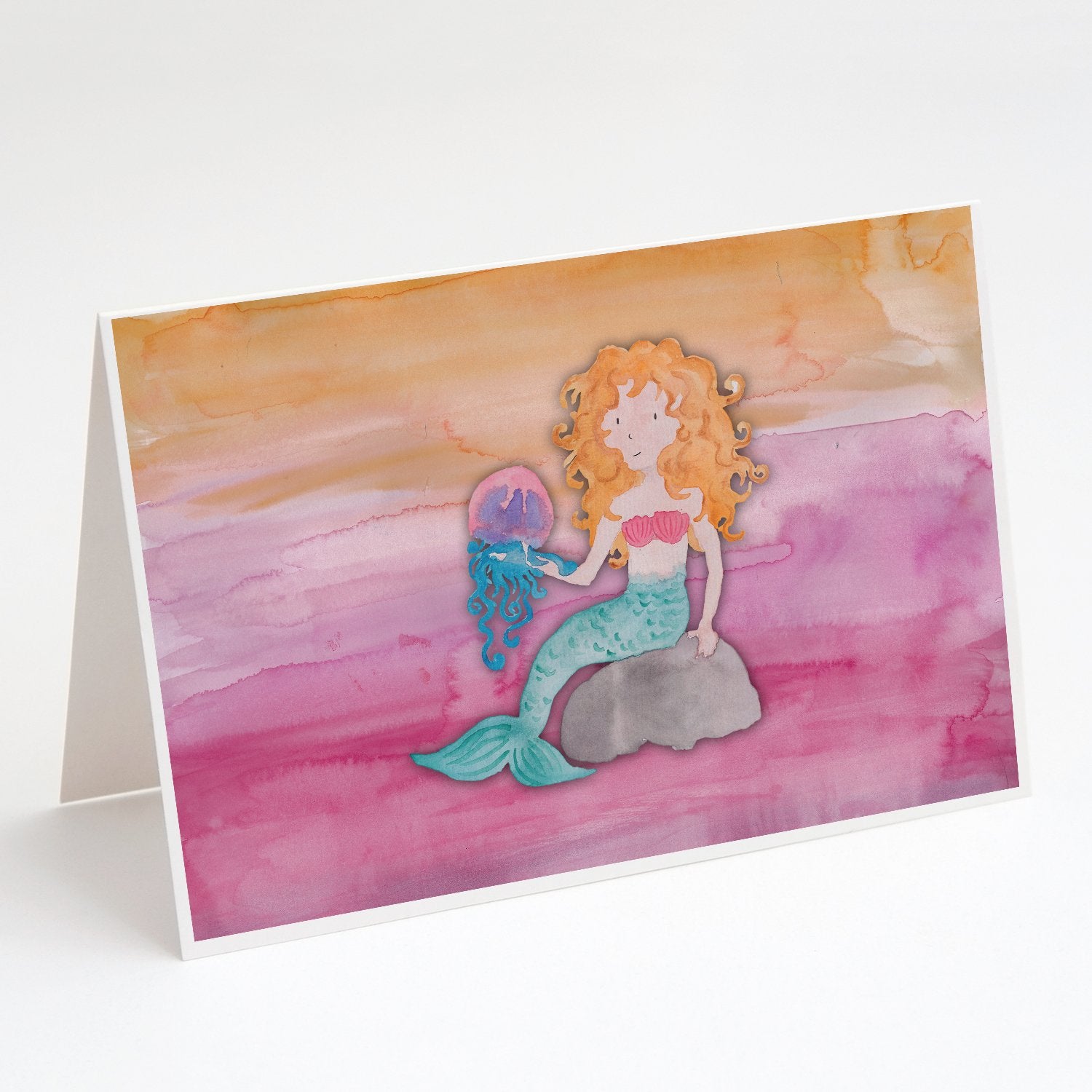 Buy this Blonde Mermaid Watercolor Greeting Cards and Envelopes Pack of 8
