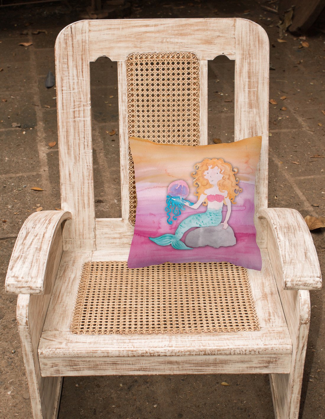 Blonde Mermaid Watercolor Fabric Decorative Pillow BB7423PW1818 by Caroline's Treasures
