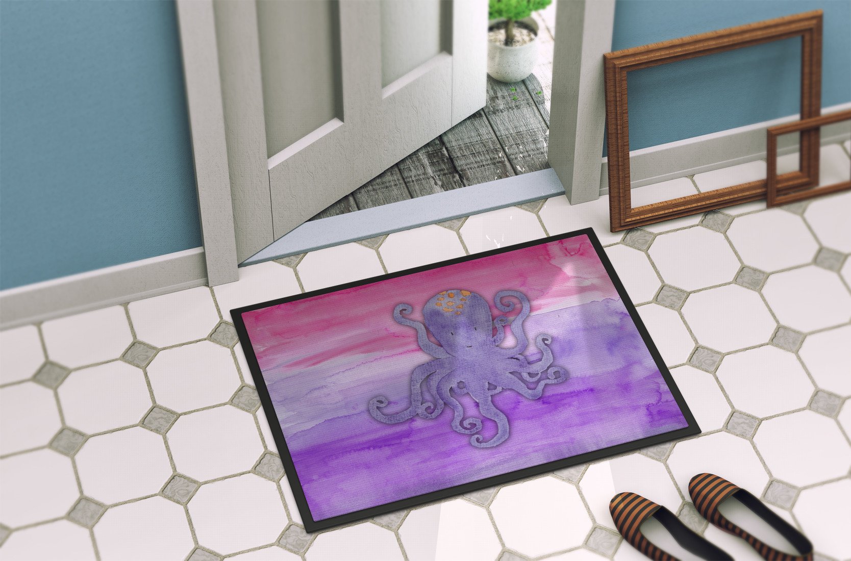 Octopus Watercolor Indoor or Outdoor Mat 24x36 BB7424JMAT by Caroline's Treasures
