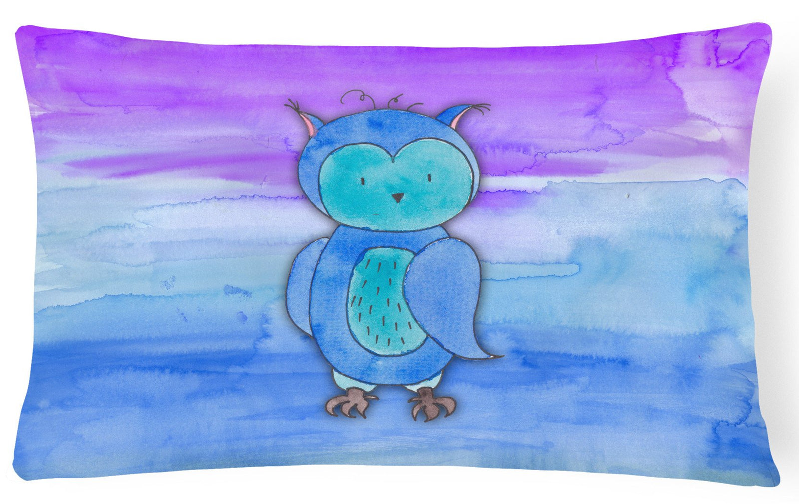 Blue Owl Watercolor Canvas Fabric Decorative Pillow BB7426PW1216 by Caroline's Treasures