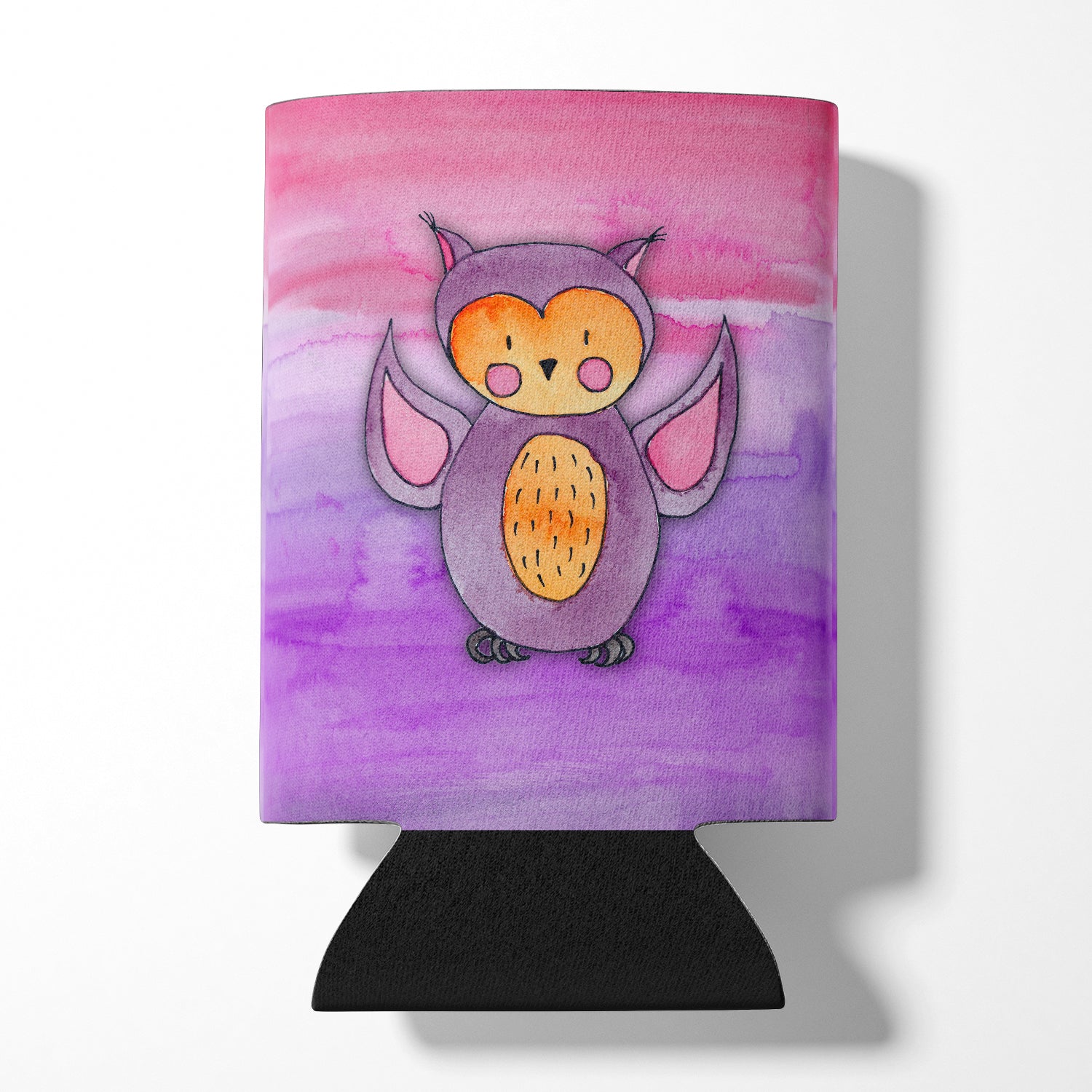 Pink and Purple Owl Watercolor Can or Bottle Hugger BB7428CC