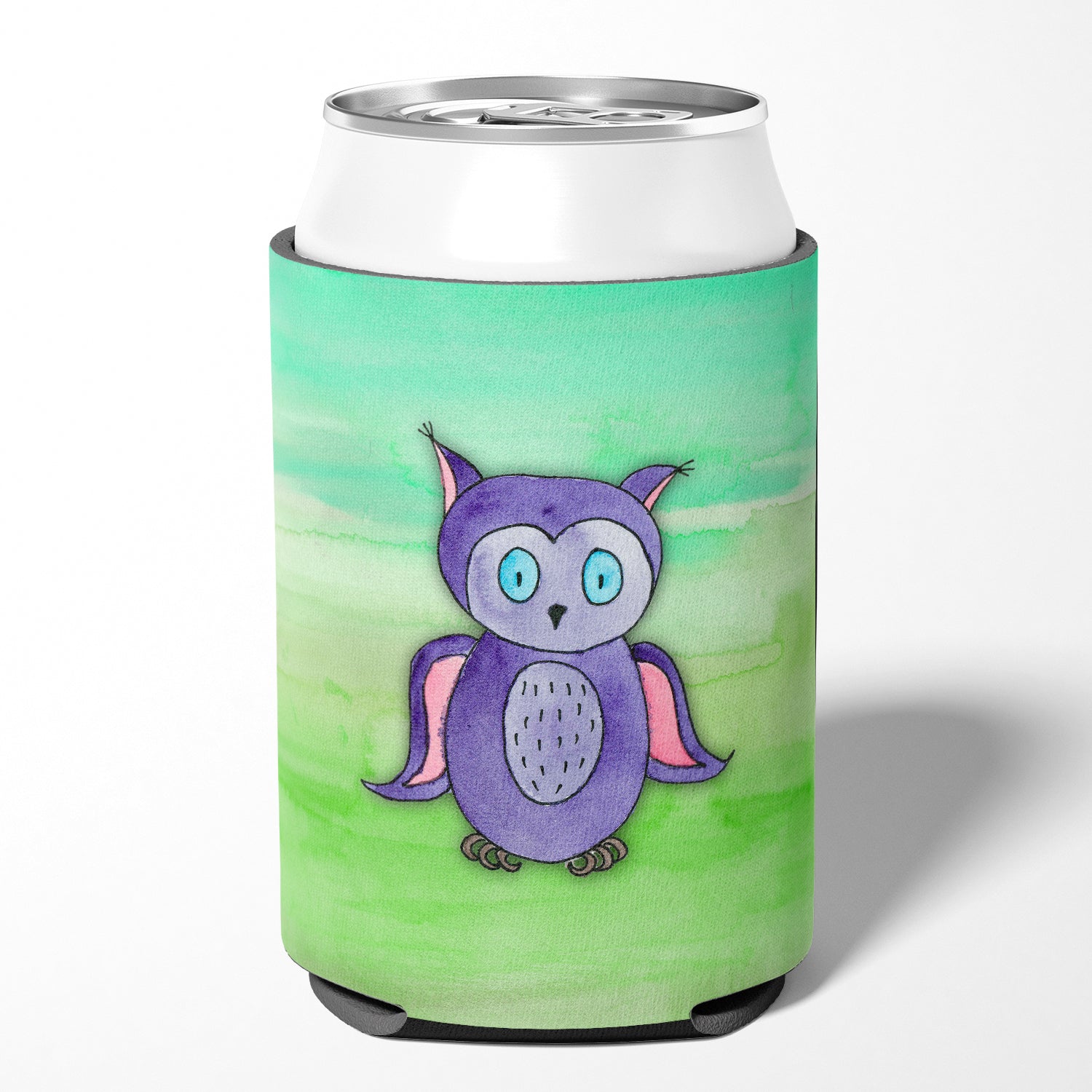 Purple Owl Watercolor Can or Bottle Hugger BB7429CC