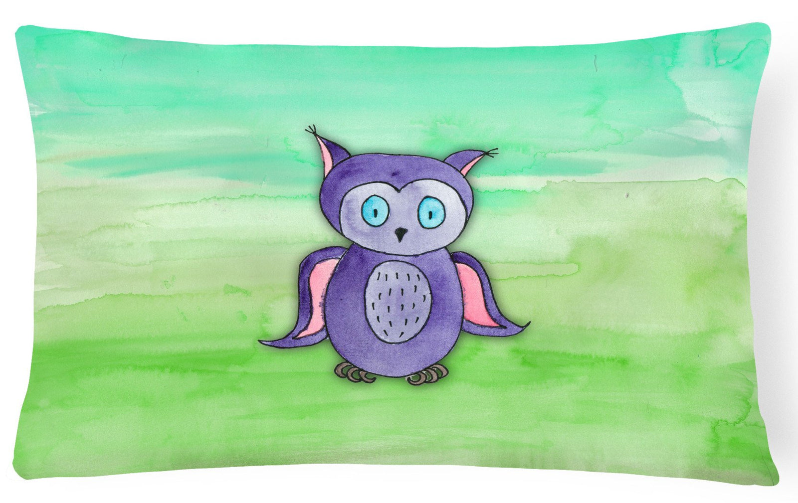 Purple Owl Watercolor Canvas Fabric Decorative Pillow BB7429PW1216 by Caroline's Treasures