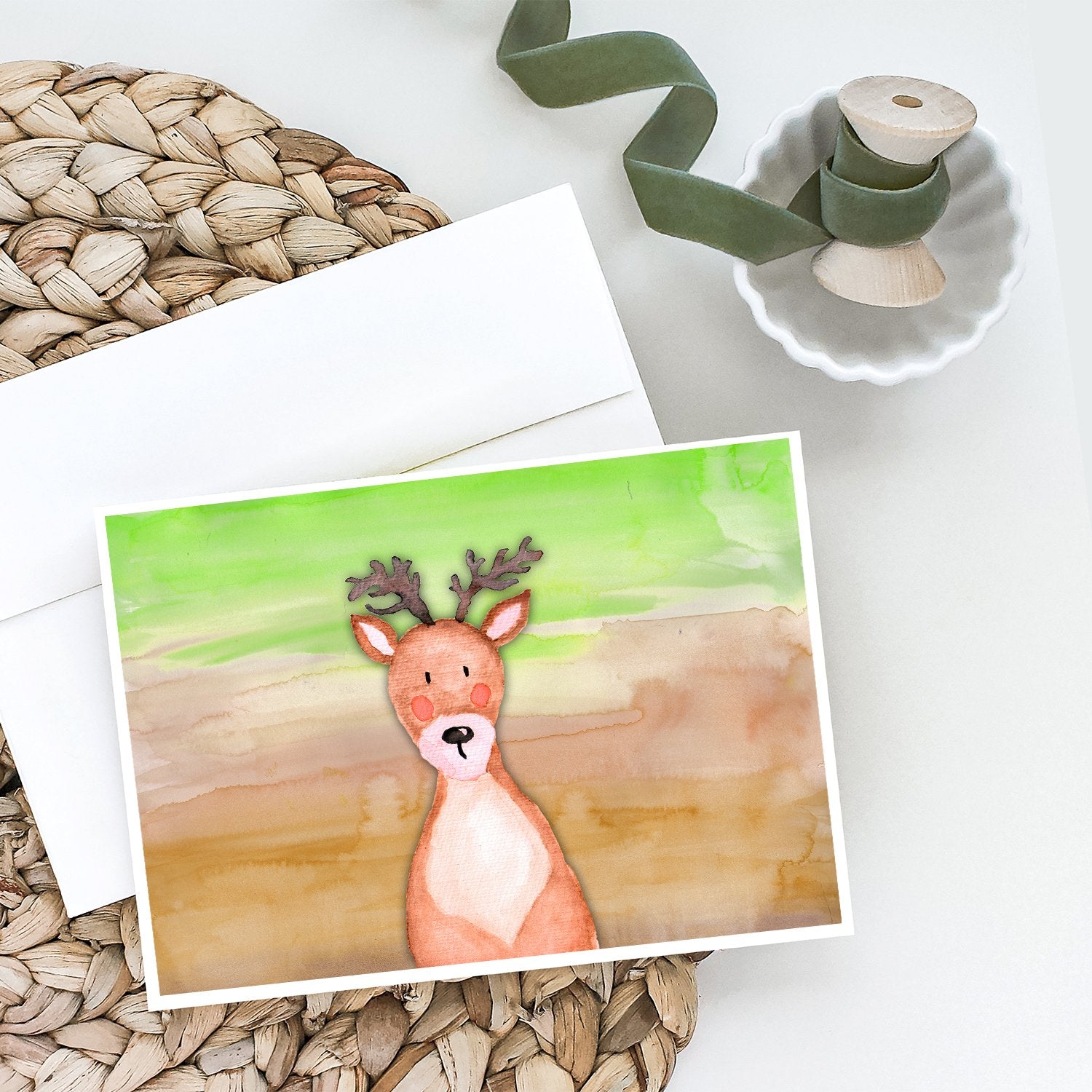 Buy this Deer Watercolor Greeting Cards and Envelopes Pack of 8