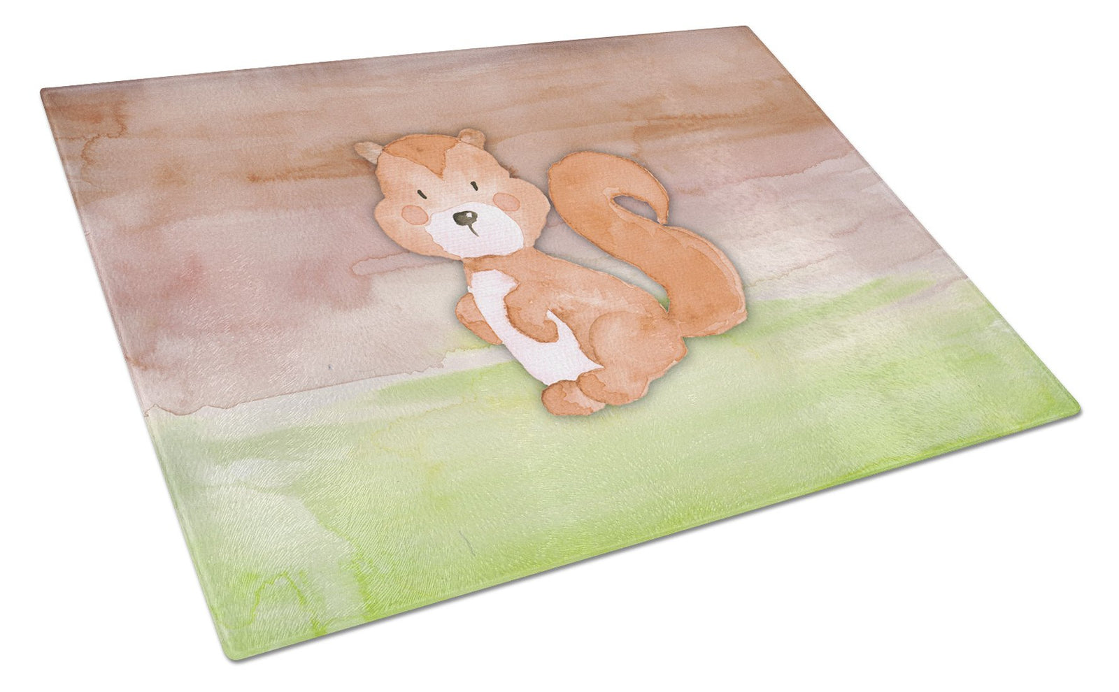 Squirrel Watercolor Glass Cutting Board Large BB7439LCB by Caroline's Treasures