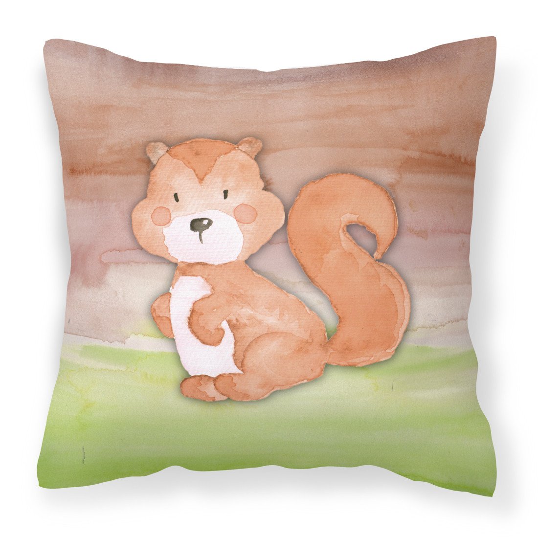 Squirrel Watercolor Fabric Decorative Pillow BB7439PW1818 by Caroline&#39;s Treasures