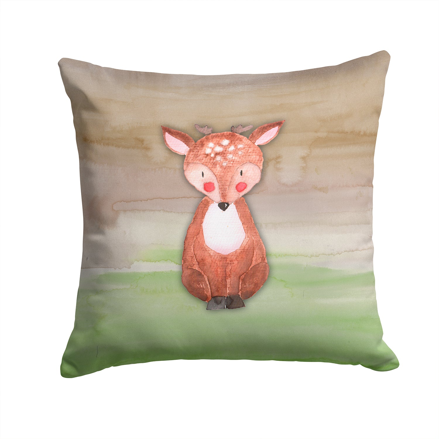 Baby Deer Watercolor Fabric Decorative Pillow BB7442PW1414 - the-store.com