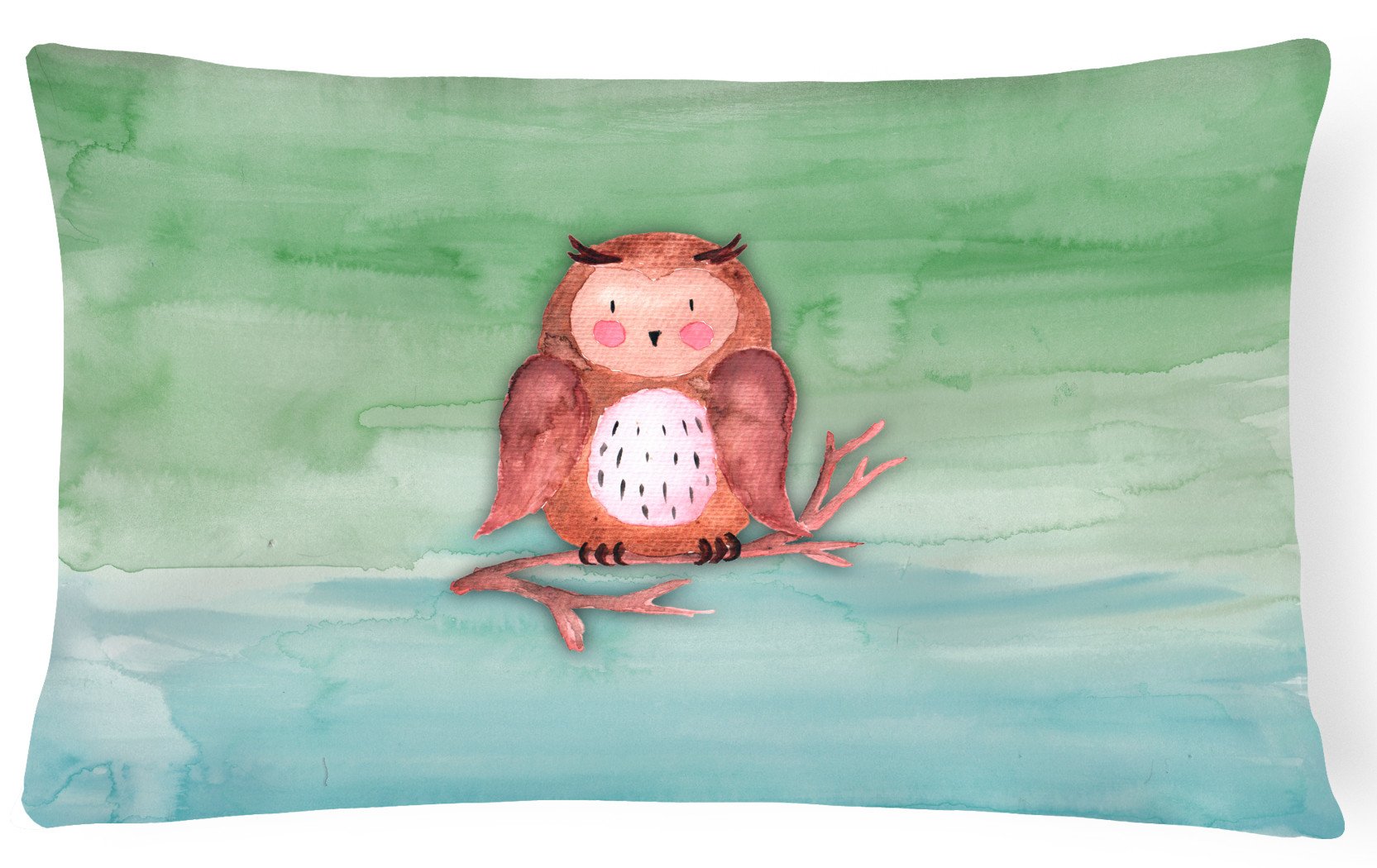 Brown Owl Watercolor Canvas Fabric Decorative Pillow BB7443PW1216 by Caroline's Treasures
