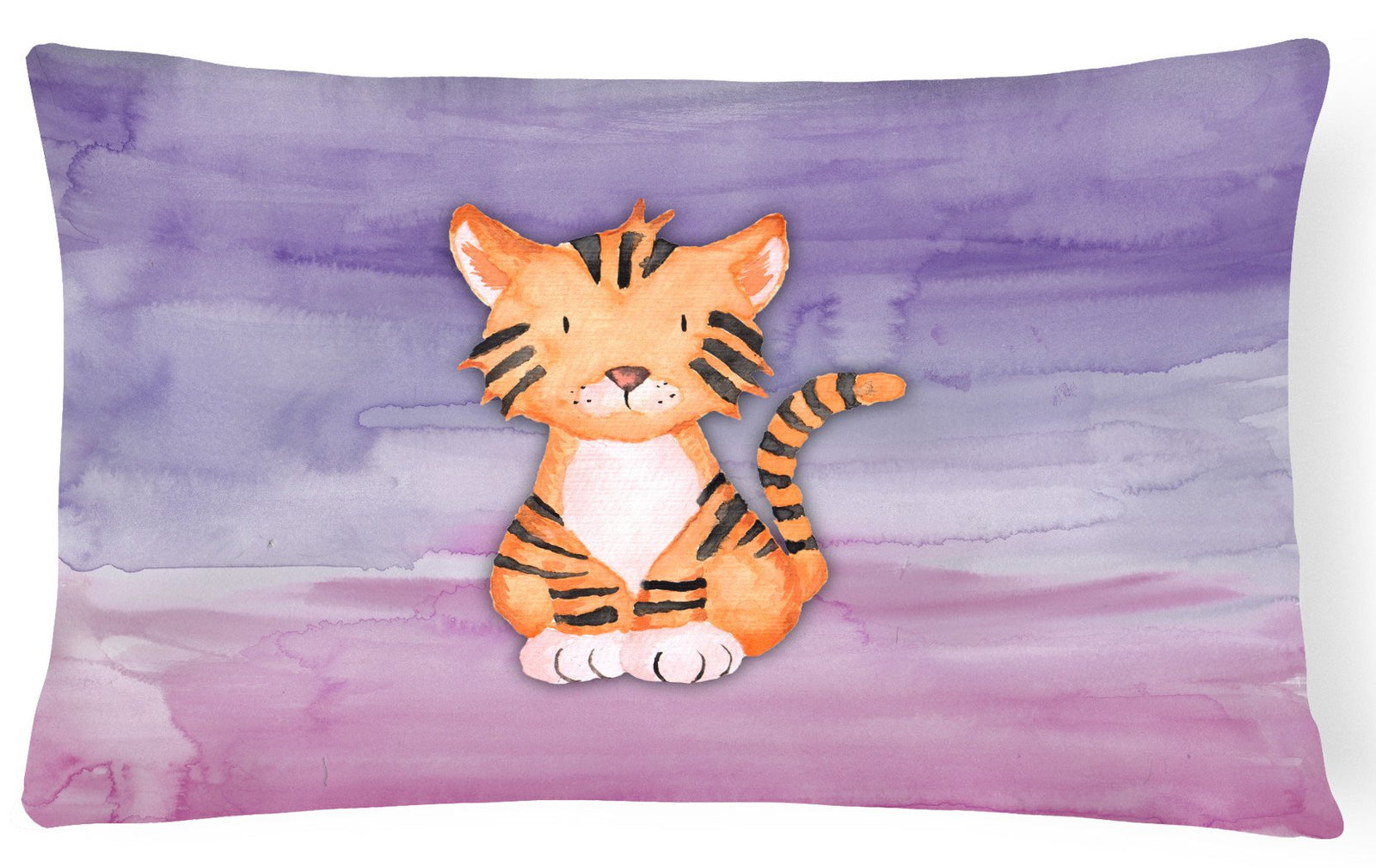 Tiger Cub Watercolor Canvas Fabric Decorative Pillow BB7444PW1216 by Caroline's Treasures