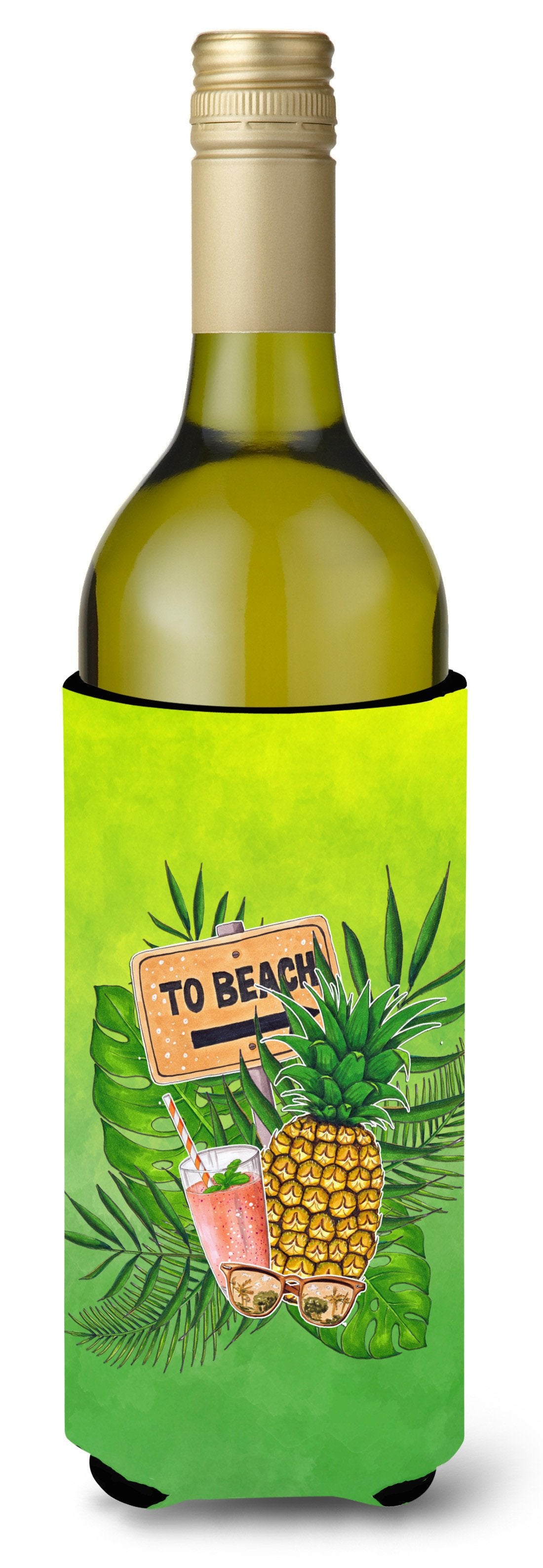 To the Beach Summer Wine Bottle Beverge Insulator Hugger BB7450LITERK by Caroline's Treasures
