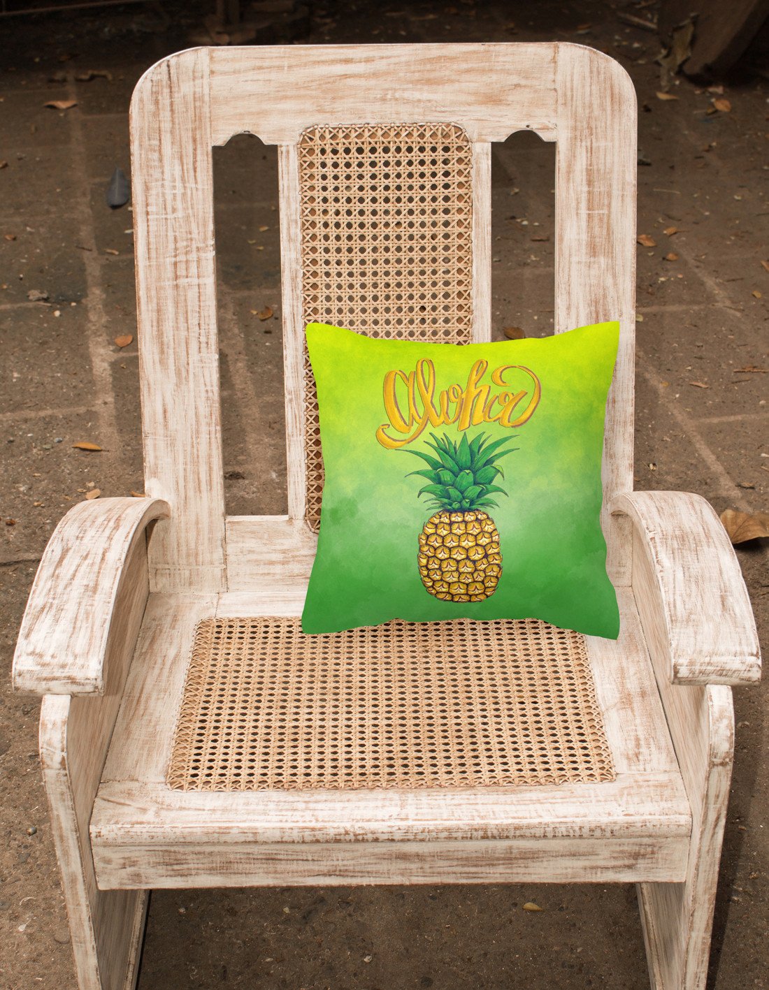 Aloha Pineapple Welcome Fabric Decorative Pillow BB7451PW1818 by Caroline's Treasures