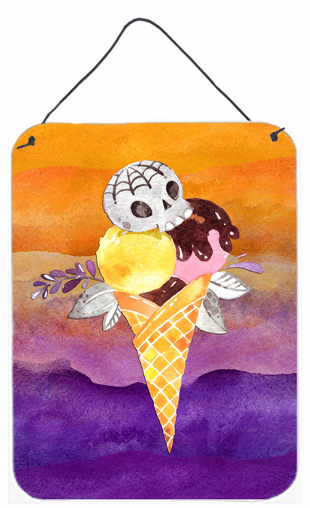 Halloween Sweets Ice Cream Skull Wall or Door Hanging Prints BB7464DS1216 by Caroline&#39;s Treasures