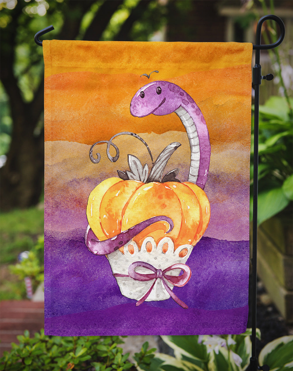 Halloween Pumpkin Snake Flag Garden Size BB7465GF