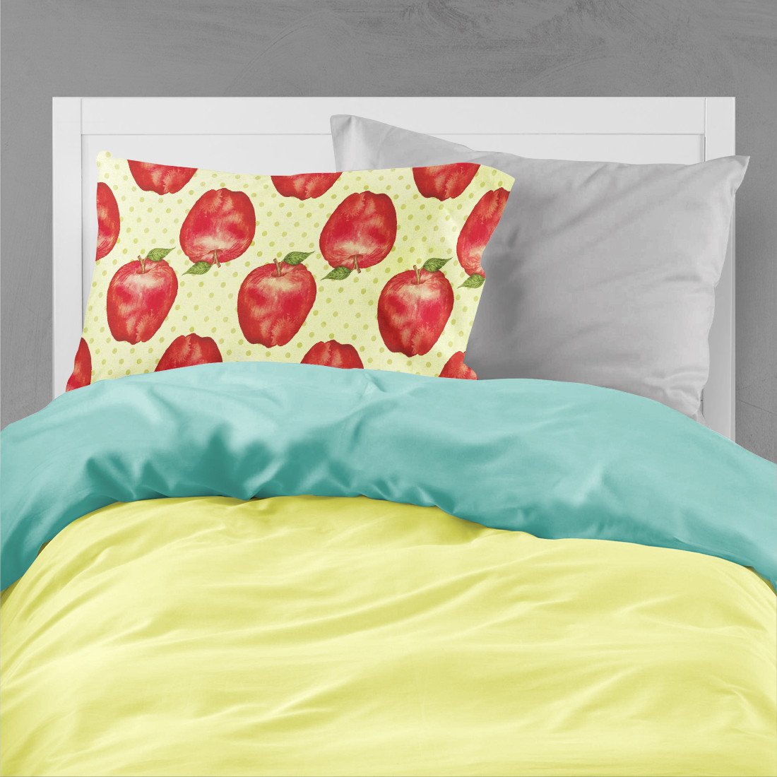 Watercolor Apples and Polkadots Fabric Standard Pillowcase BB7516PILLOWCASE by Caroline's Treasures