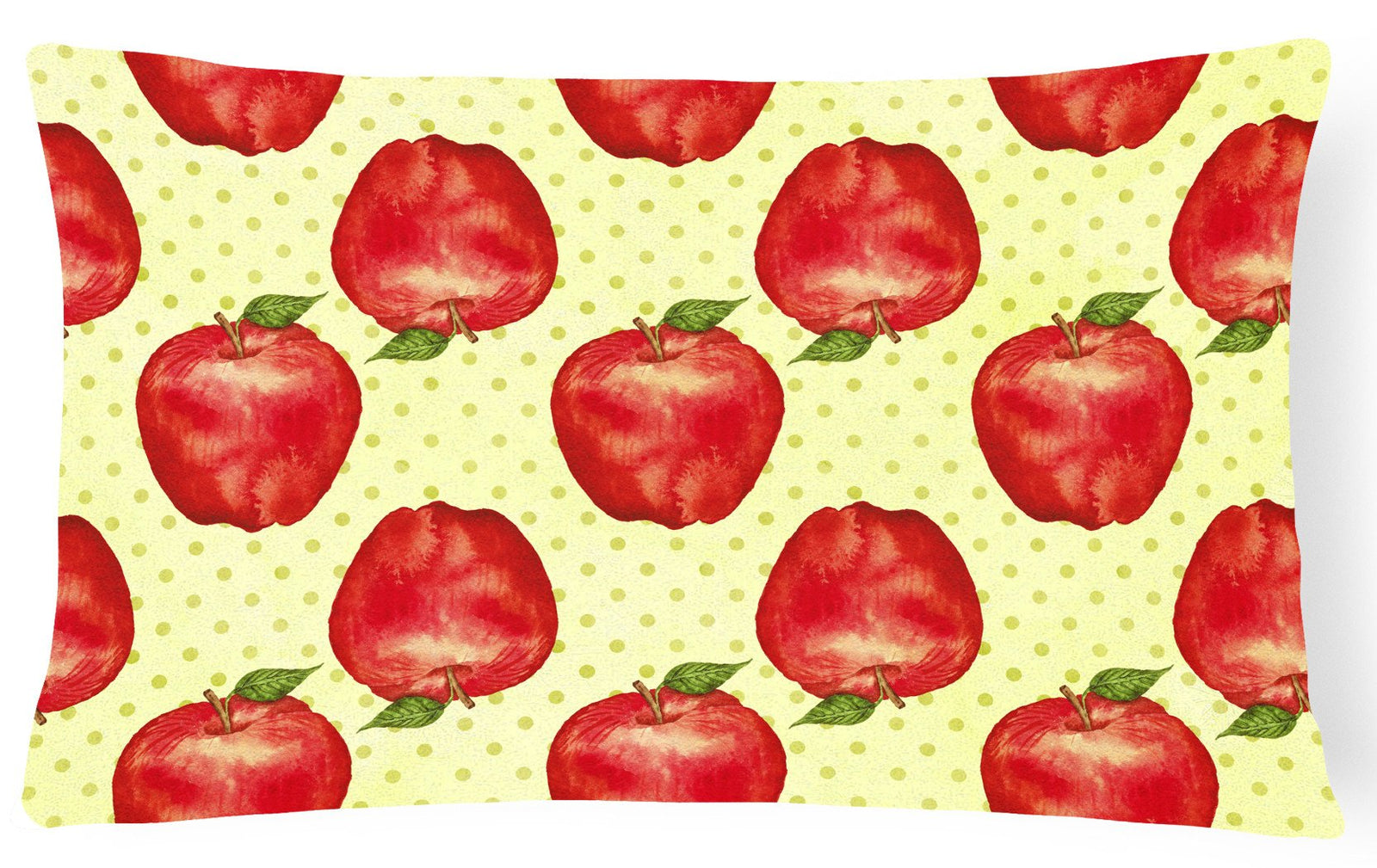 Watercolor Apples and Polkadots Canvas Fabric Decorative Pillow BB7516PW1216 by Caroline's Treasures