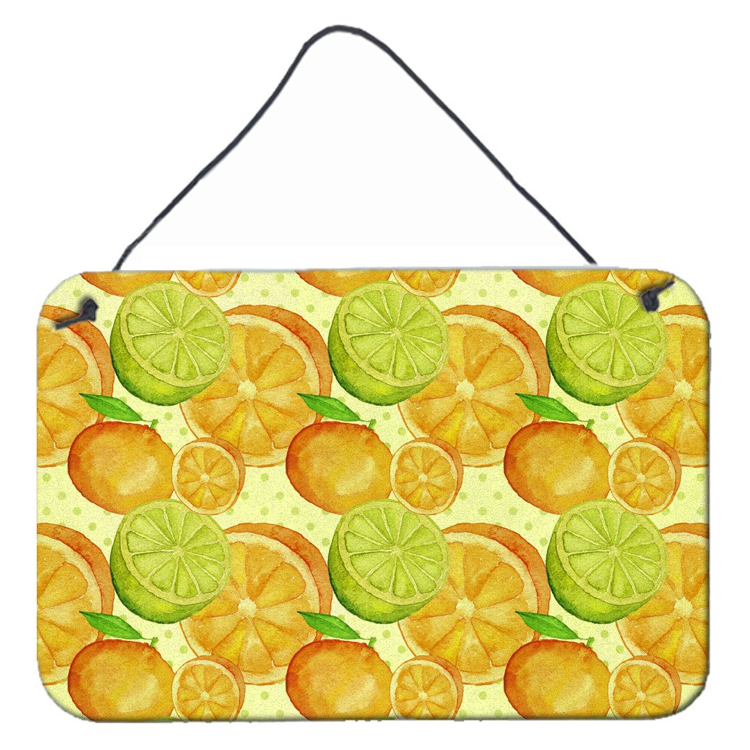 Watercolor Limes and Oranges Citrus Wall or Door Hanging Prints BB7517DS812 by Caroline&#39;s Treasures