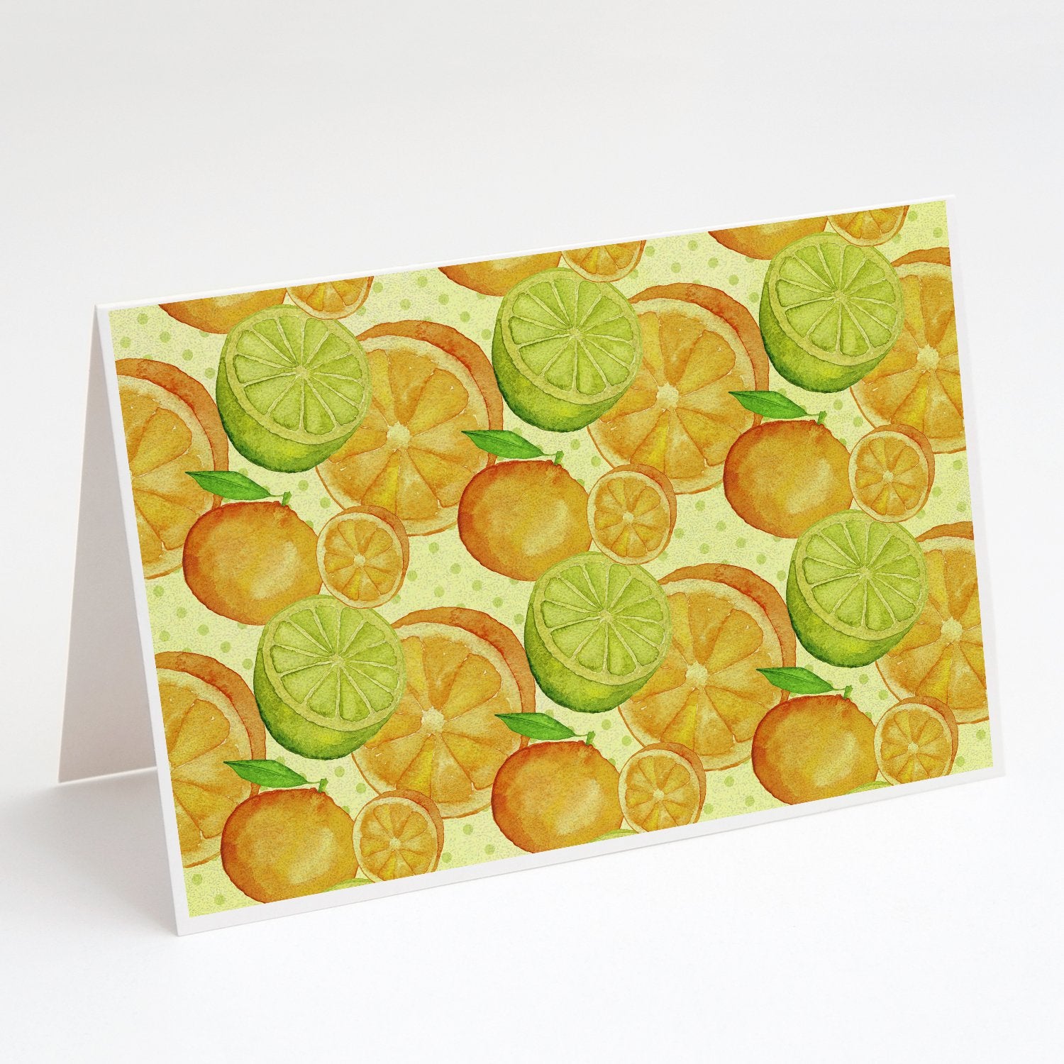 Buy this Watercolor Limes and Oranges Citrus Greeting Cards and Envelopes Pack of 8
