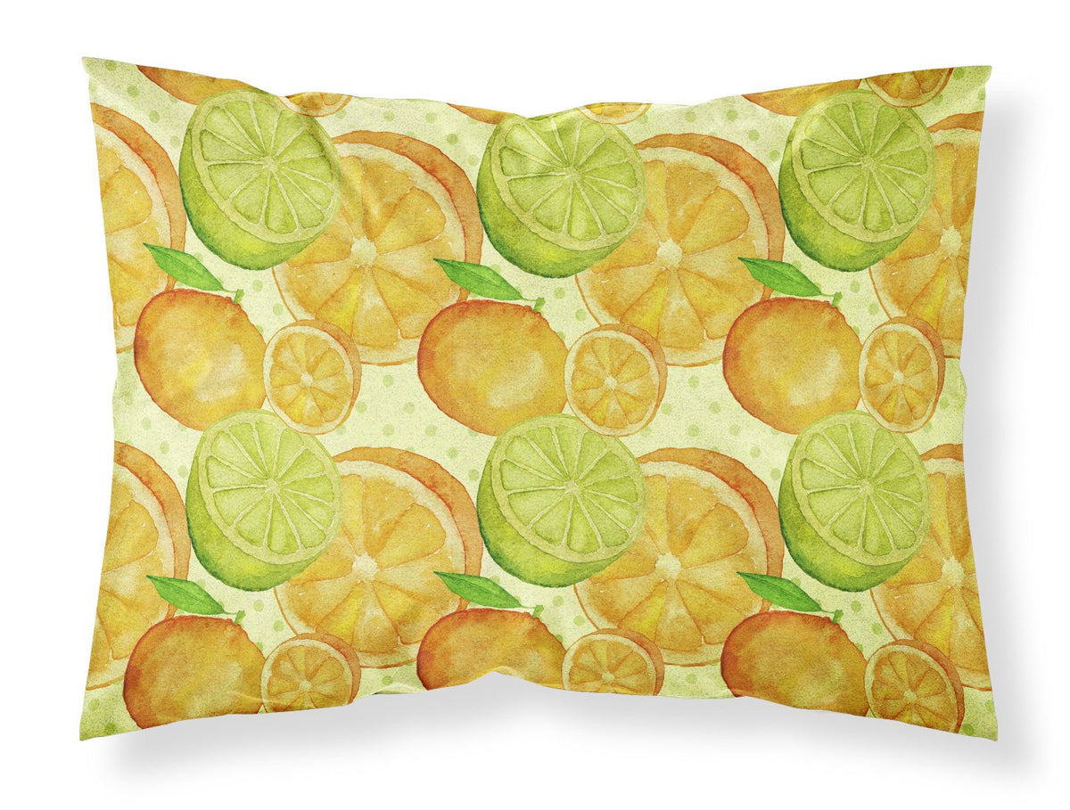 Watercolor Limes and Oranges Citrus Fabric Standard Pillowcase BB7517PILLOWCASE by Caroline&#39;s Treasures