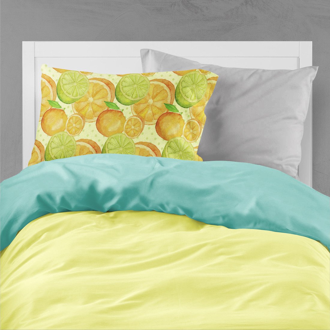 Watercolor Limes and Oranges Citrus Fabric Standard Pillowcase BB7517PILLOWCASE by Caroline's Treasures