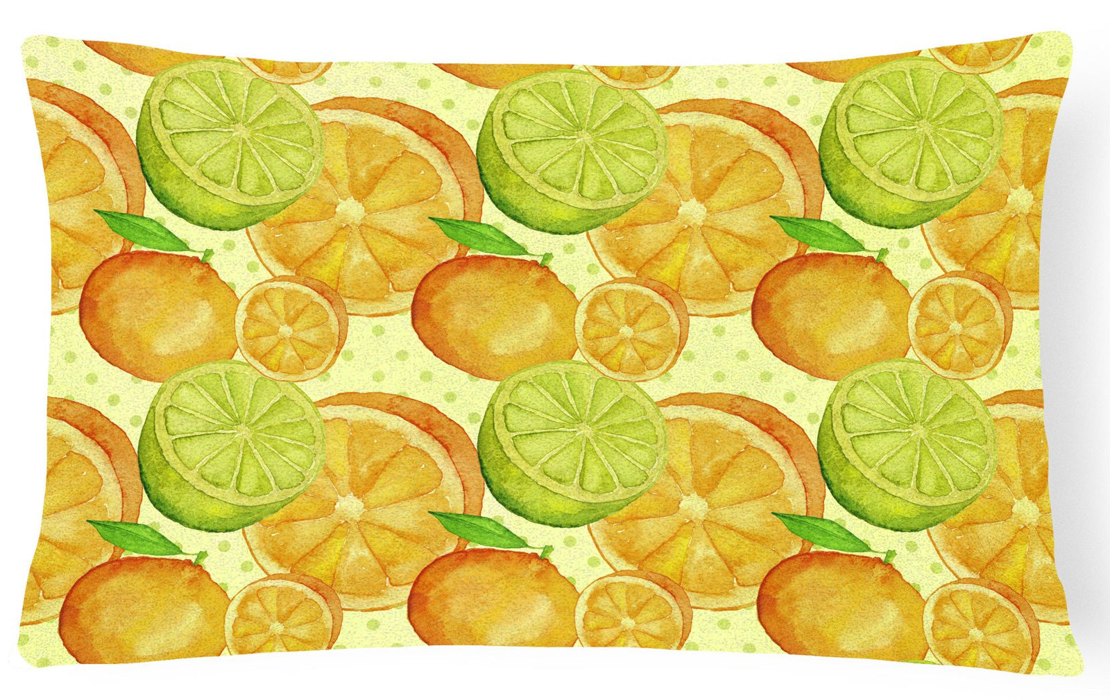 Watercolor Limes and Oranges Citrus Canvas Fabric Decorative Pillow BB7517PW1216 by Caroline's Treasures