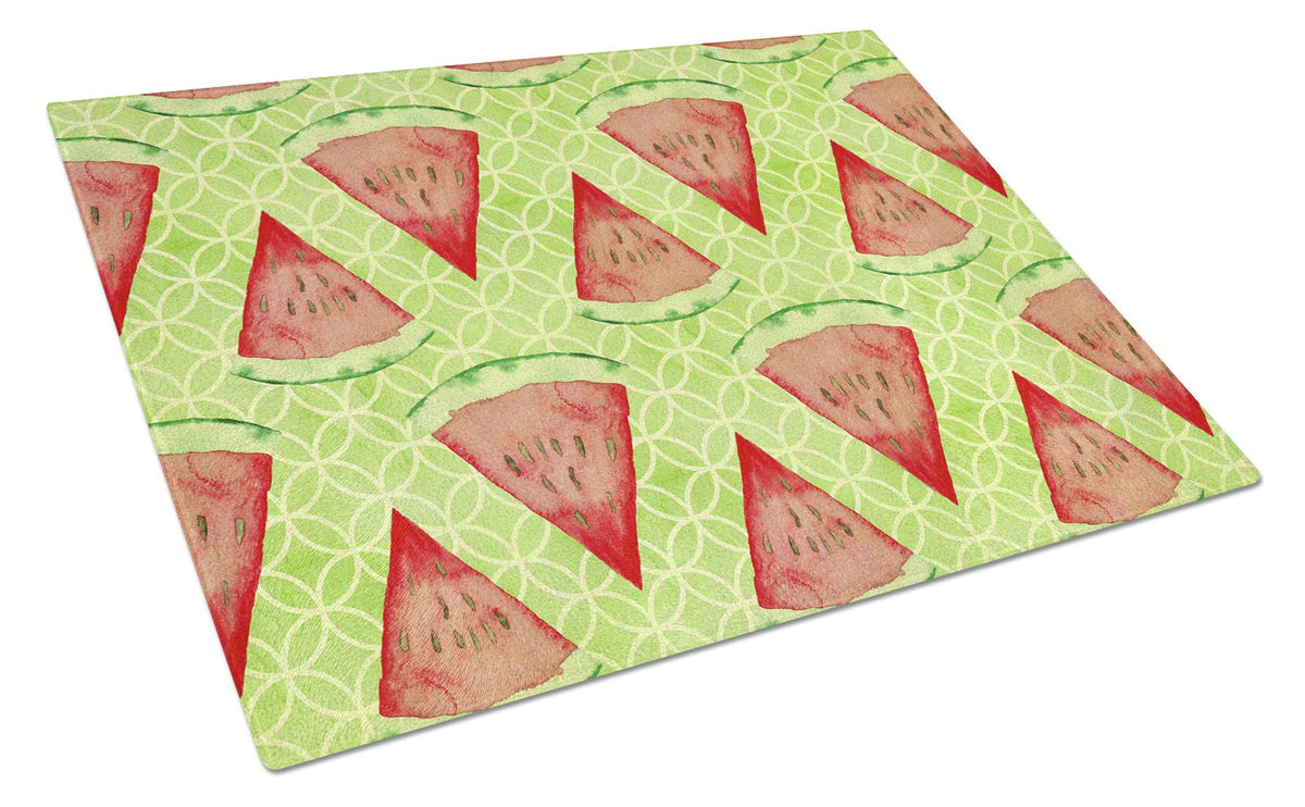 Watercolor Watermelon Glass Cutting Board Large BB7518LCB by Caroline&#39;s Treasures