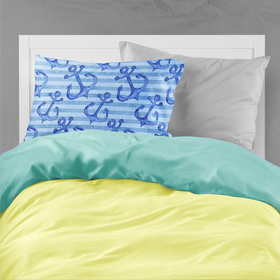 Beach Watercolor Anchors Fabric Standard Pillowcase BB7533PILLOWCASE by Caroline's Treasures