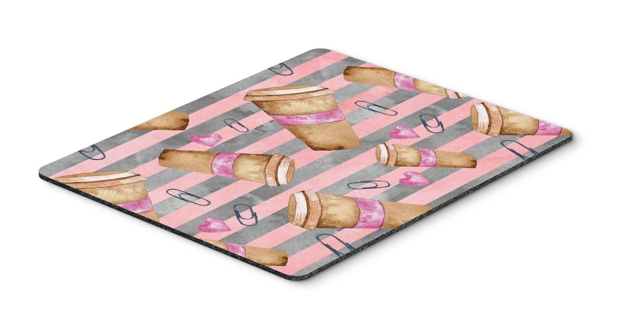 Watercolor Coffee and Paper Clips Mouse Pad, Hot Pad or Trivet BB7538MP by Caroline's Treasures