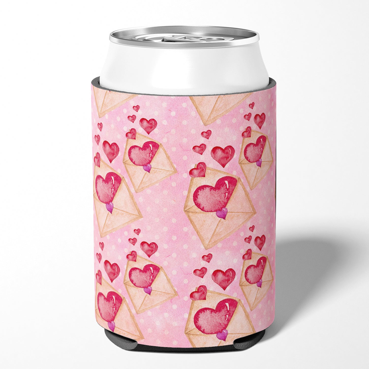 Watercolor Pink Love Letter Can or Bottle Hugger BB7568CC