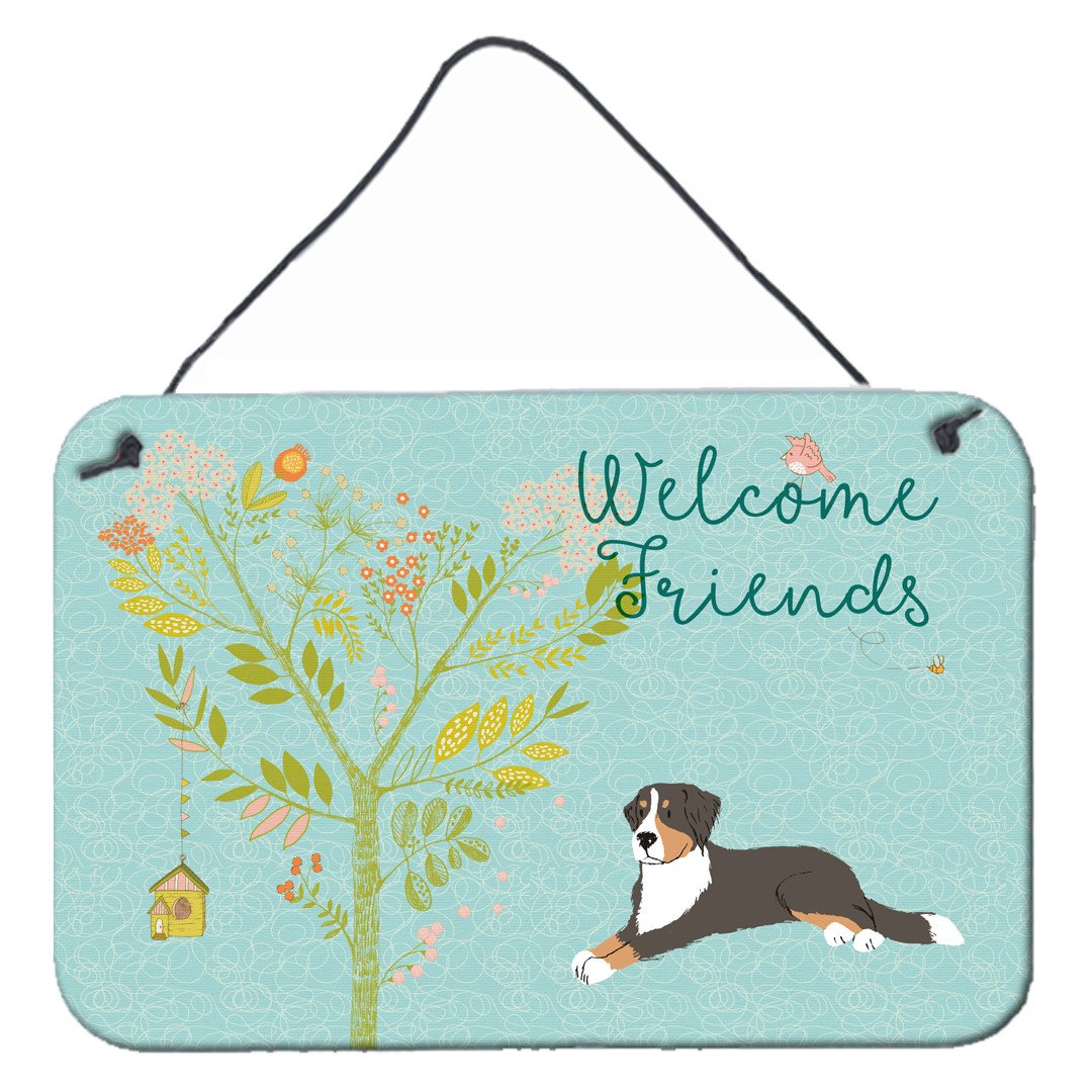 Welcome Friends Bernese Mountain Dog Wall or Door Hanging Prints BB7579DS812 by Caroline's Treasures