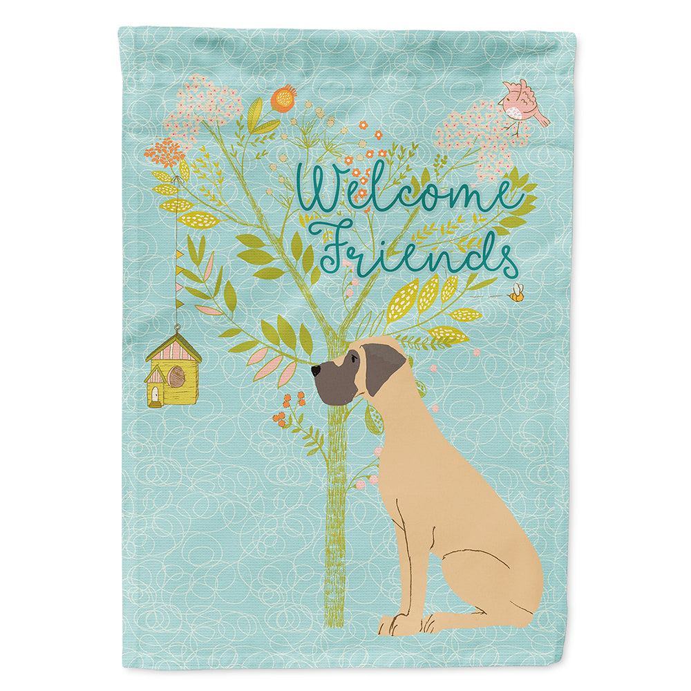 Welcome Friends Fawn Great Dane Natural Ears Flag Canvas House Size BB7588CHF