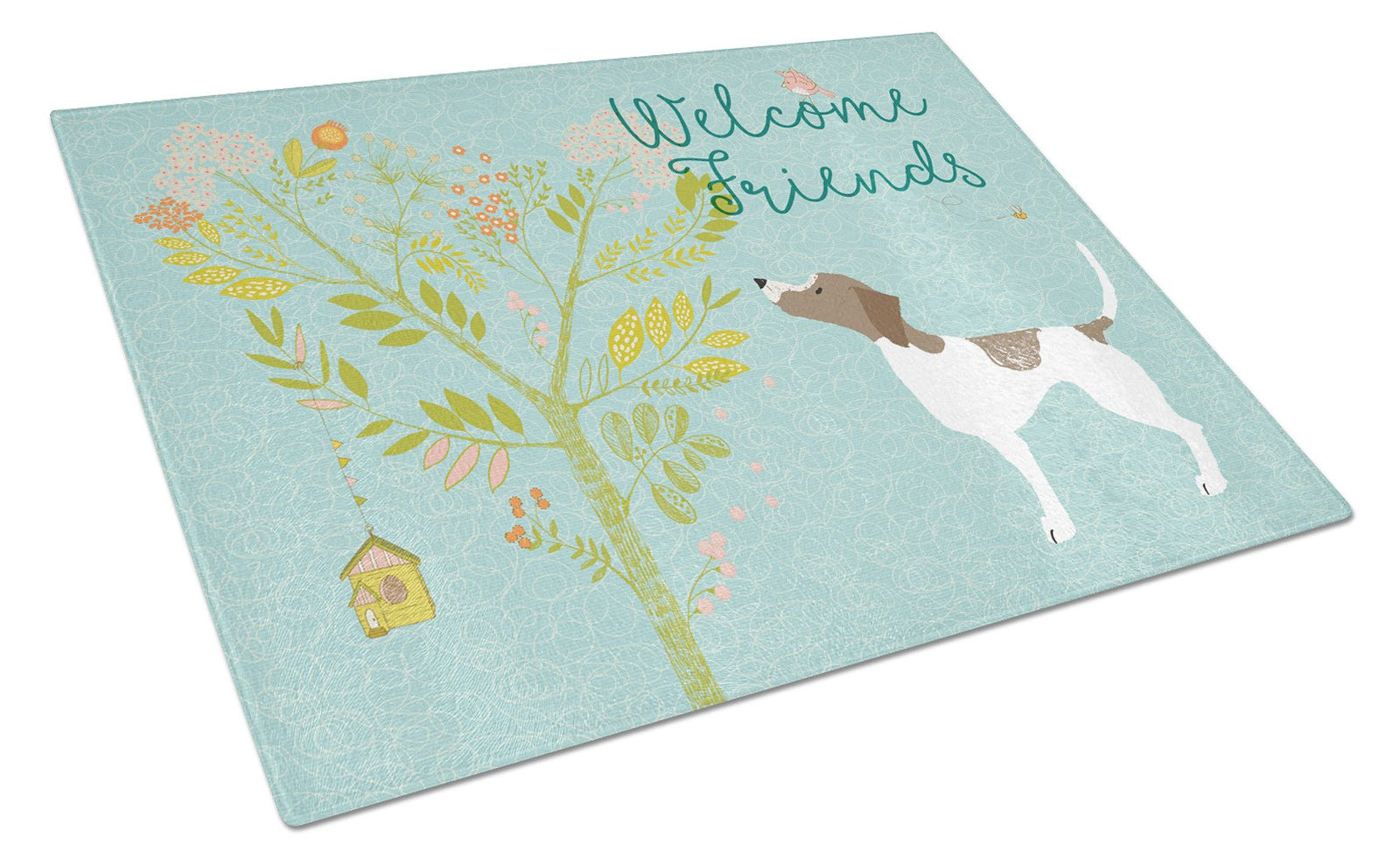 Welcome Friends Pointer Glass Cutting Board Large BB7598LCB by Caroline's Treasures