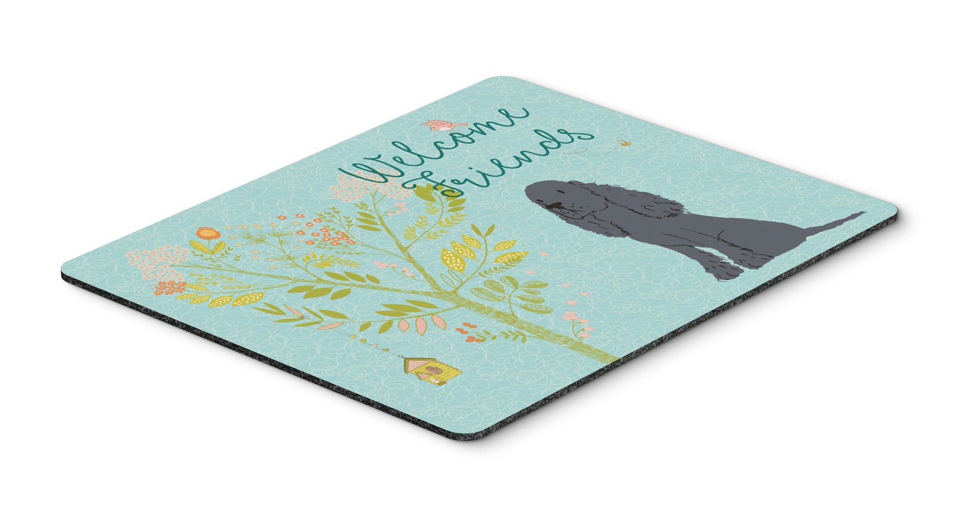 Welcome Friends Black Cocker Spaniel Mouse Pad, Hot Pad or Trivet BB7618MP by Caroline's Treasures