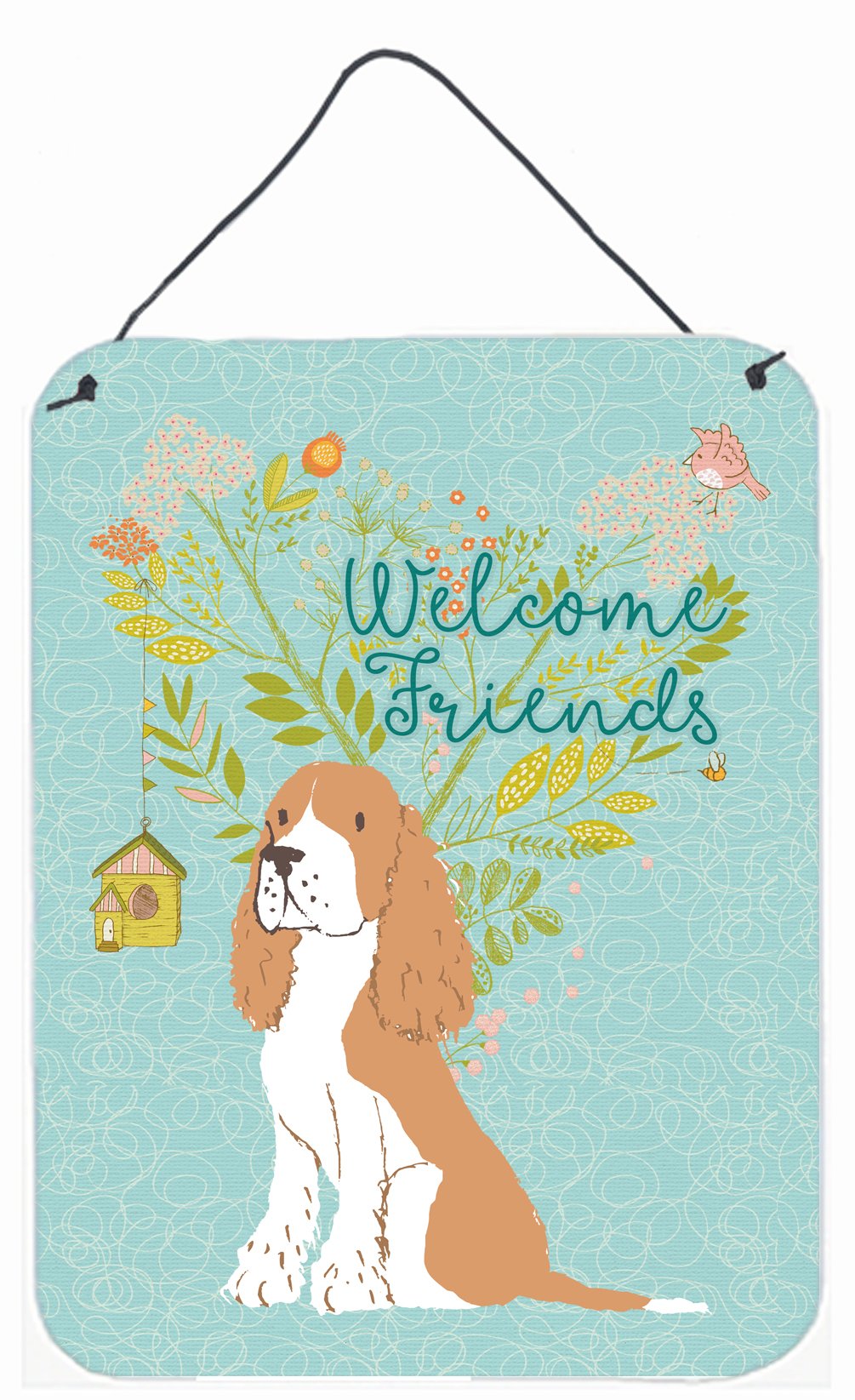 Welcome Friends Gold Springer Spaniel Wall or Door Hanging Prints BB7620DS1216 by Caroline's Treasures