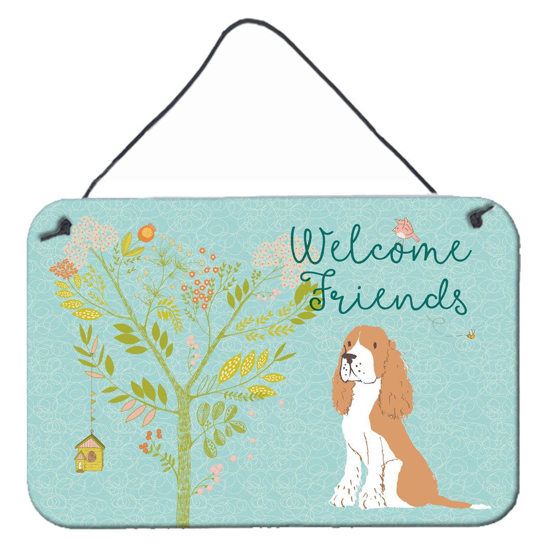 Welcome Friends Gold Springer Spaniel Wall or Door Hanging Prints BB7620DS812 by Caroline's Treasures