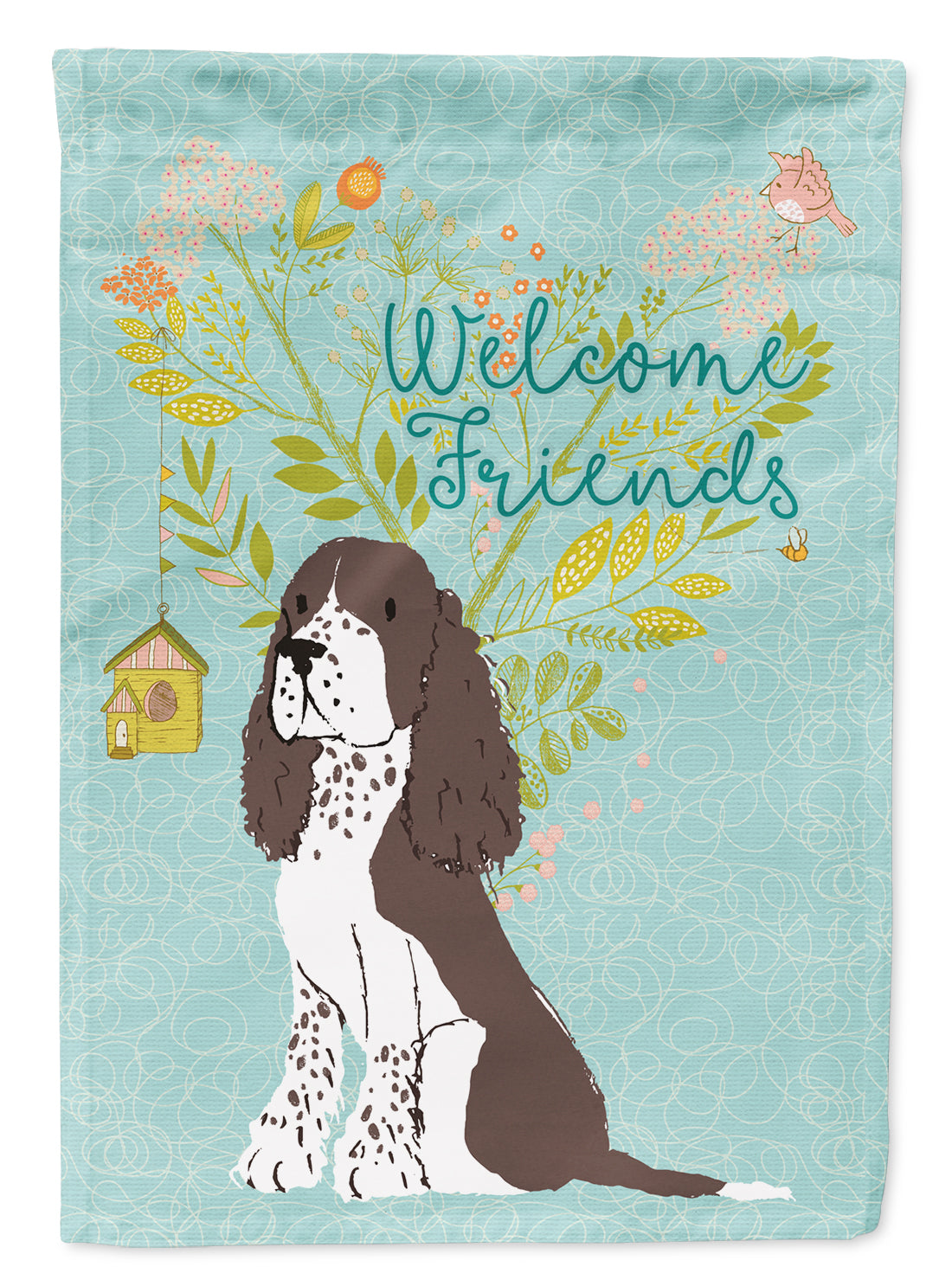 Welcome Friends Brown Springer Spaniel Flag Garden Size BB7622GF
